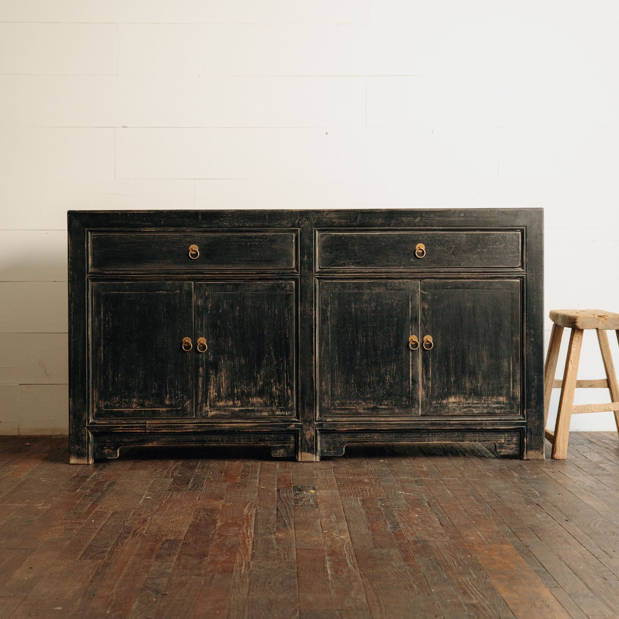 2 Drawer Black Buffet Cabinet