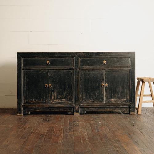 2 Drawer Black Buffet Cabinet