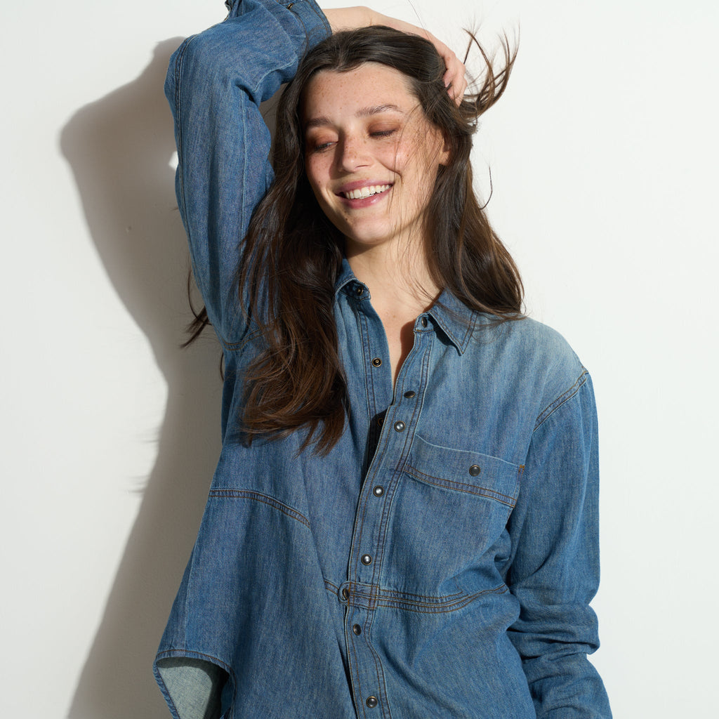 Celeste Oversized Japanese Denim Shirt