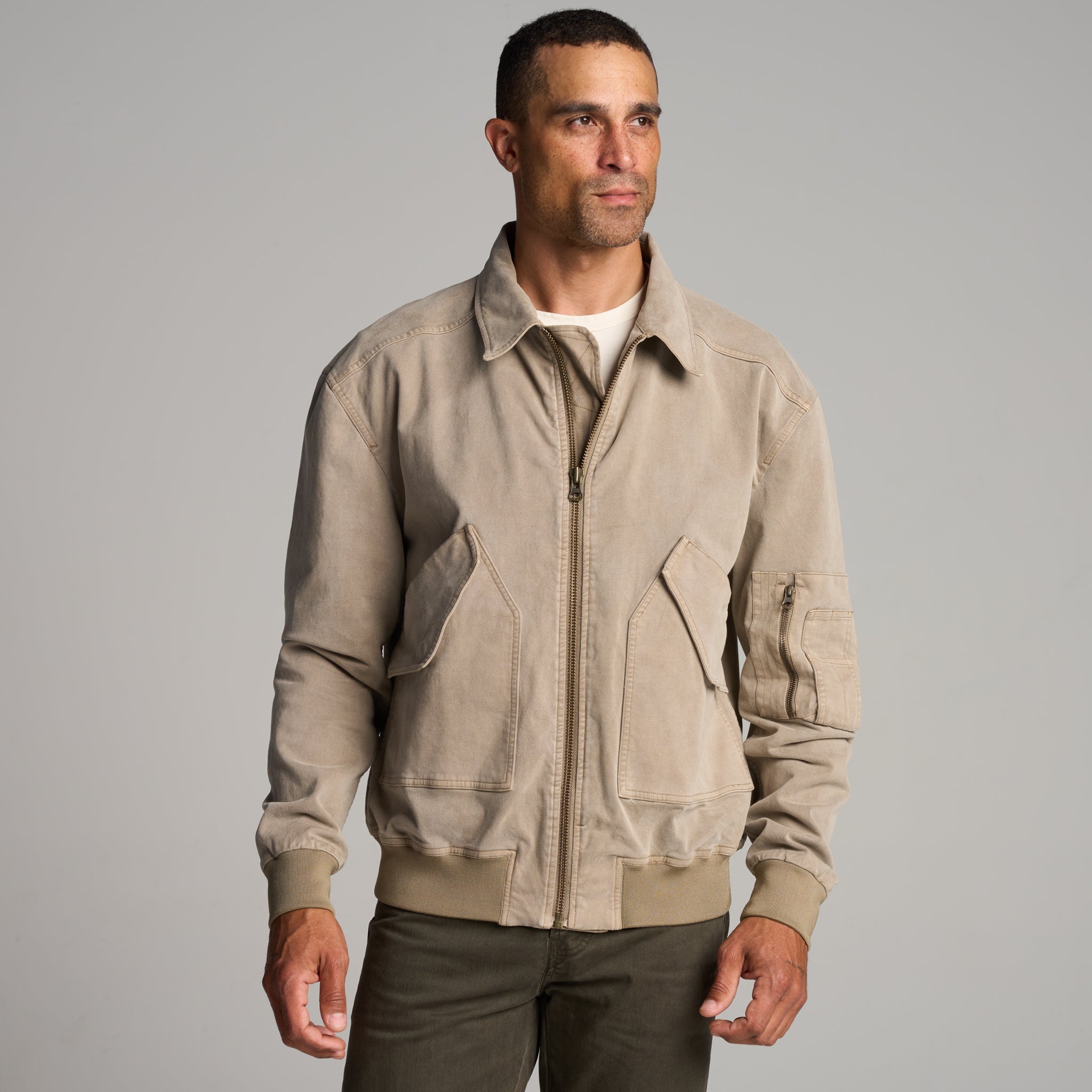 Dillon Mid-Century Twill Bomber Jacket