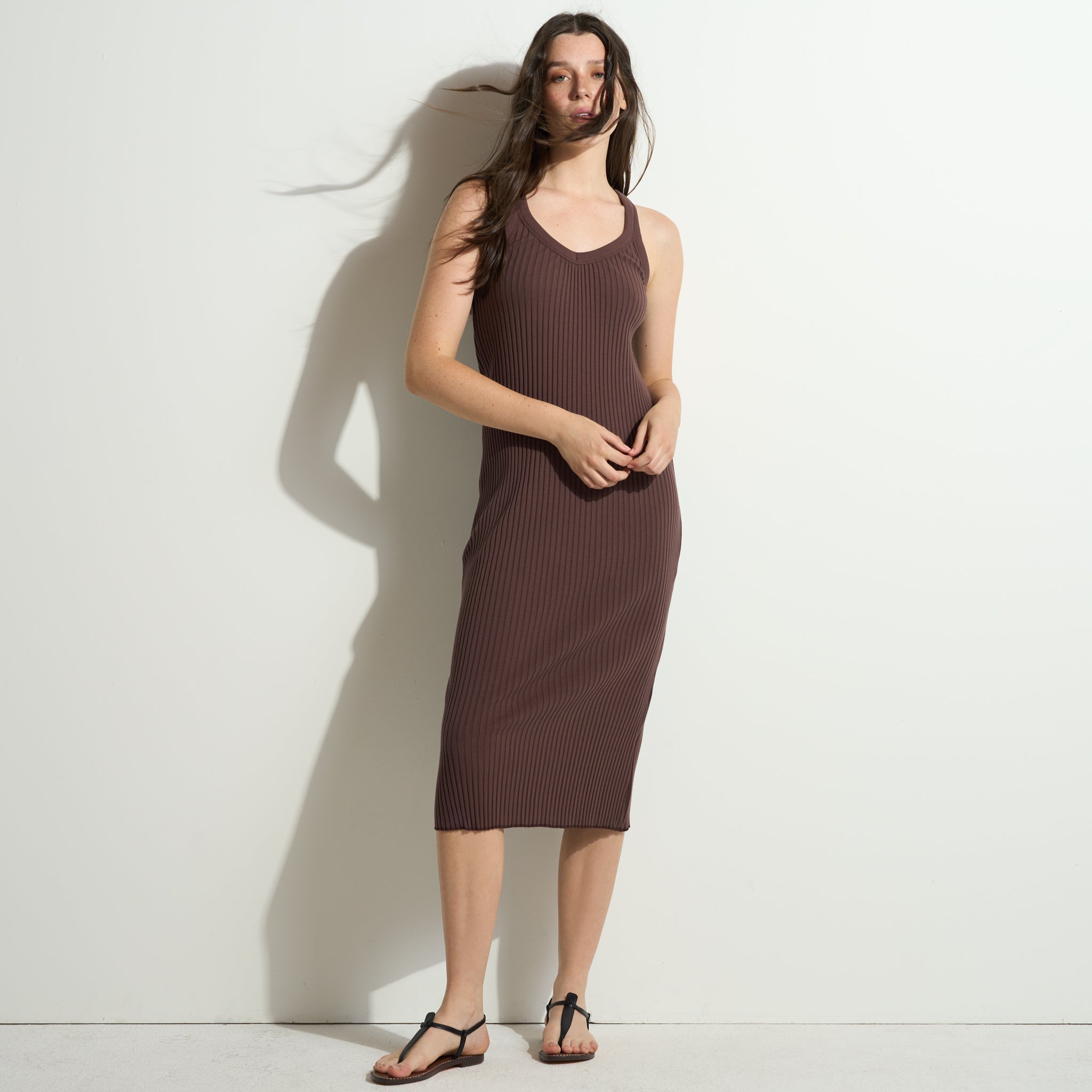 Duluth V Neck Rib Tank Dress