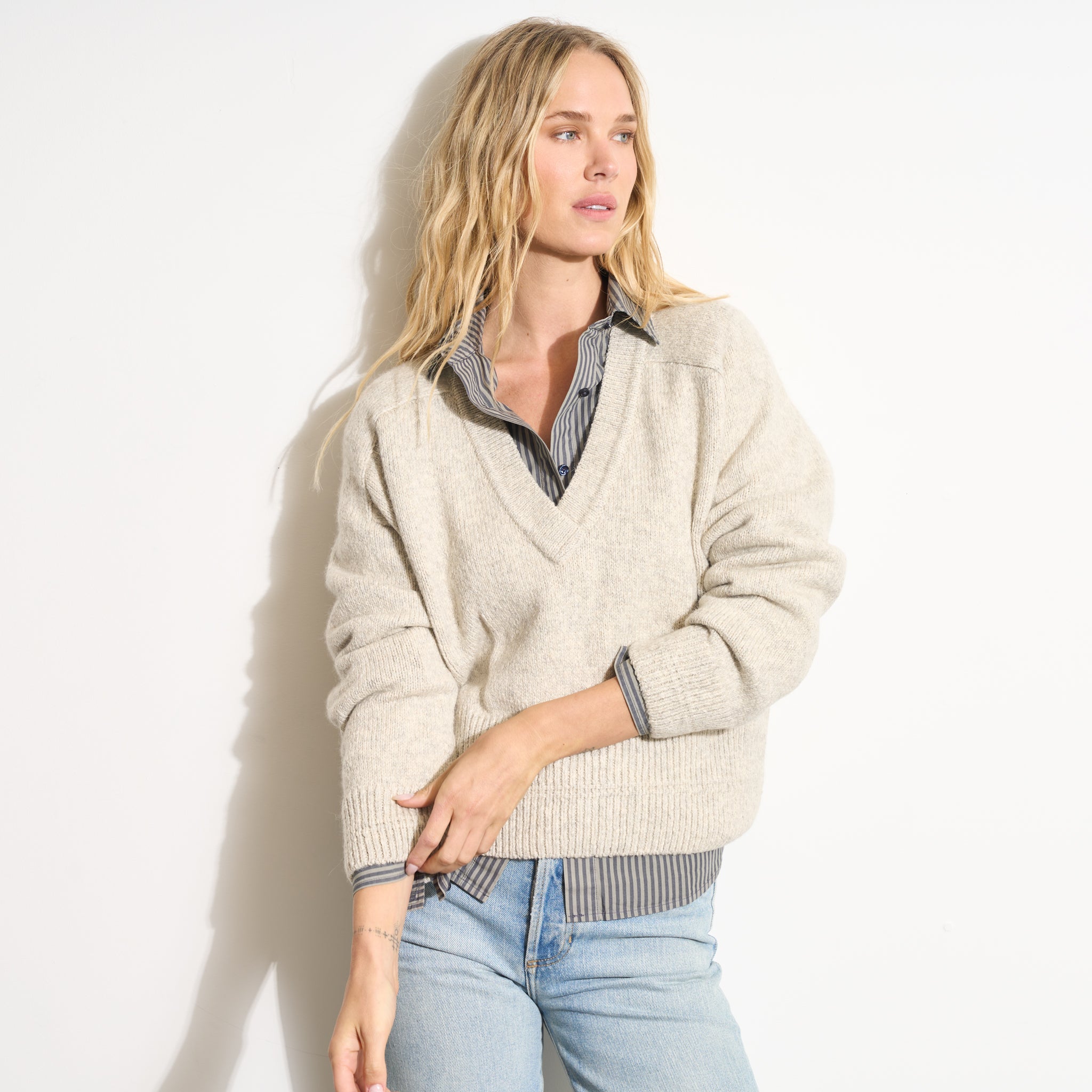 Eden Deep V Neck Sweater