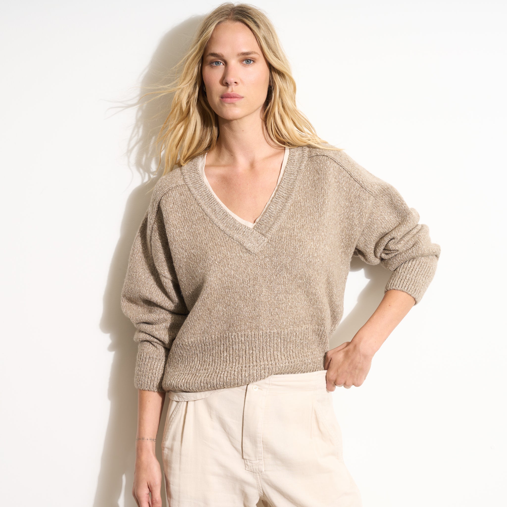 Eden Deep V Neck Sweater
