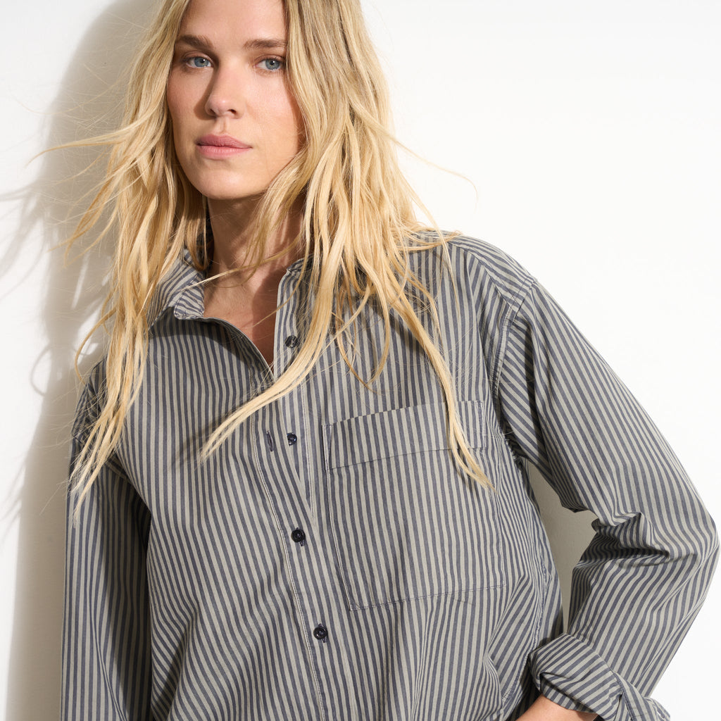 Elliott Oversized Stripe Poplin Shirt