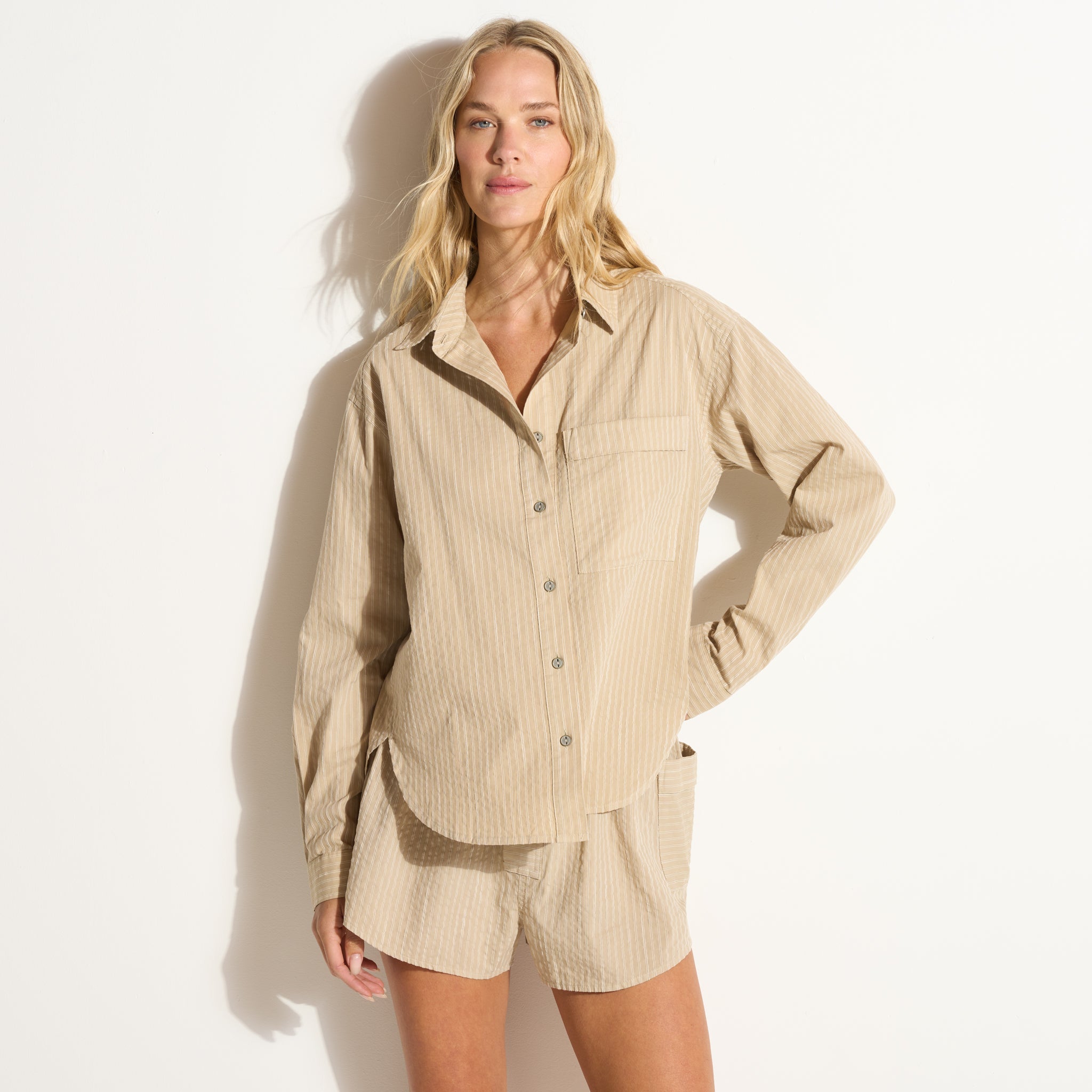 Elliot Oversized Slub Stripe Shirt