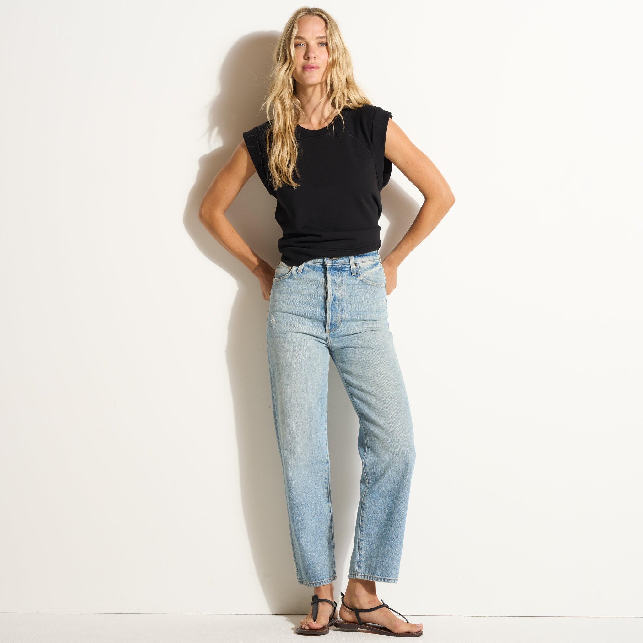 Estelle Cap-Sleeve Raglan Terry Sweatshirt
