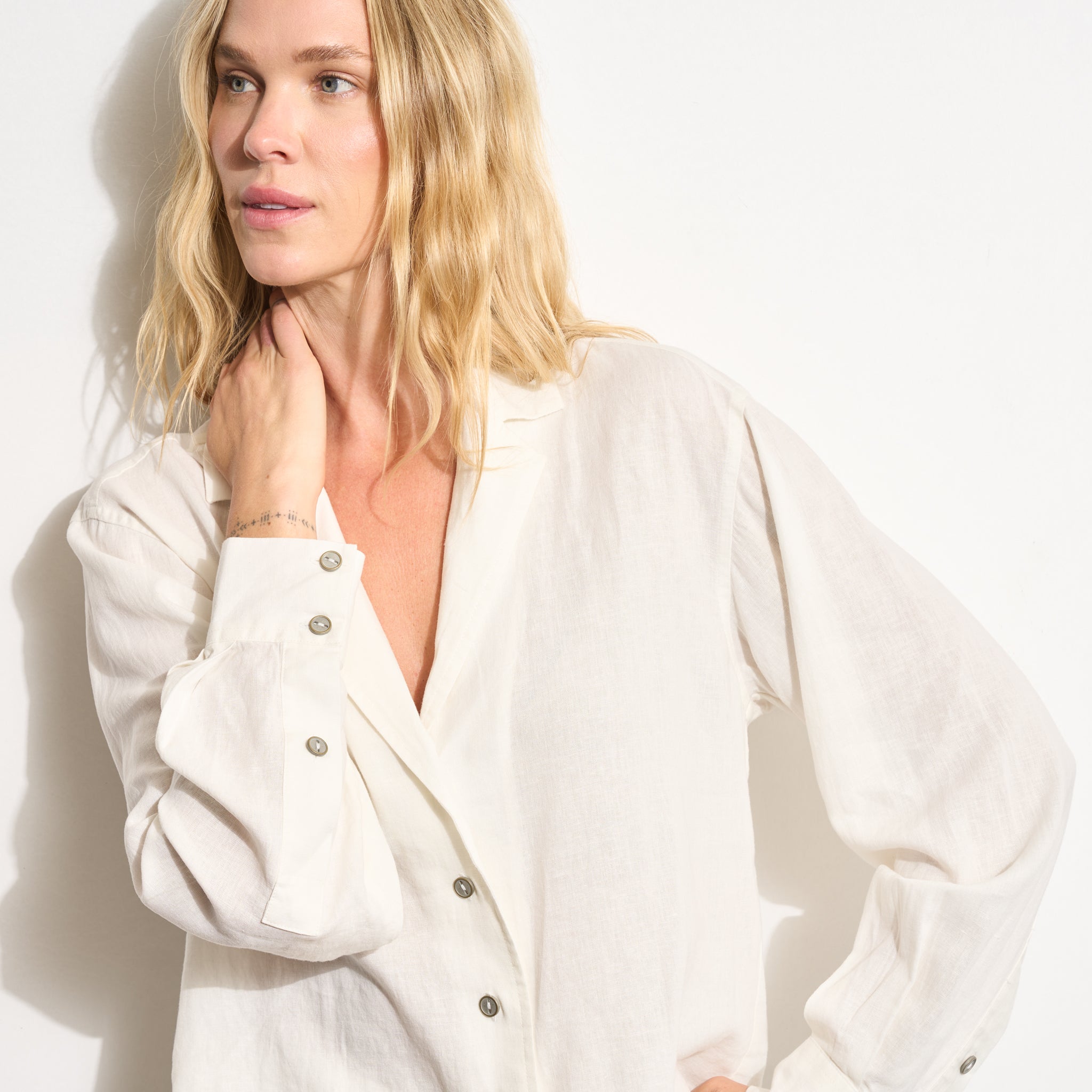 Hazel Long Sleeve Linen Camp Shirt