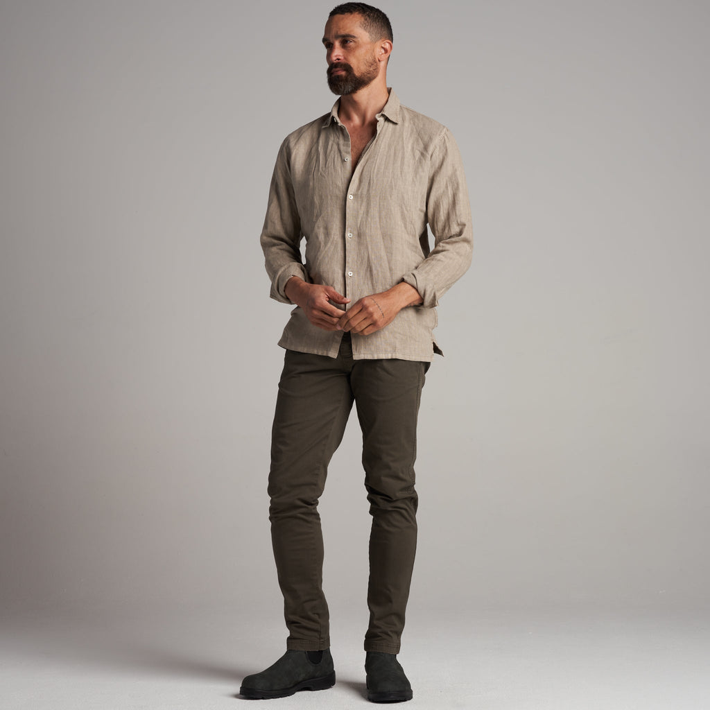 Lyons Long Sleeve Linen Shirt