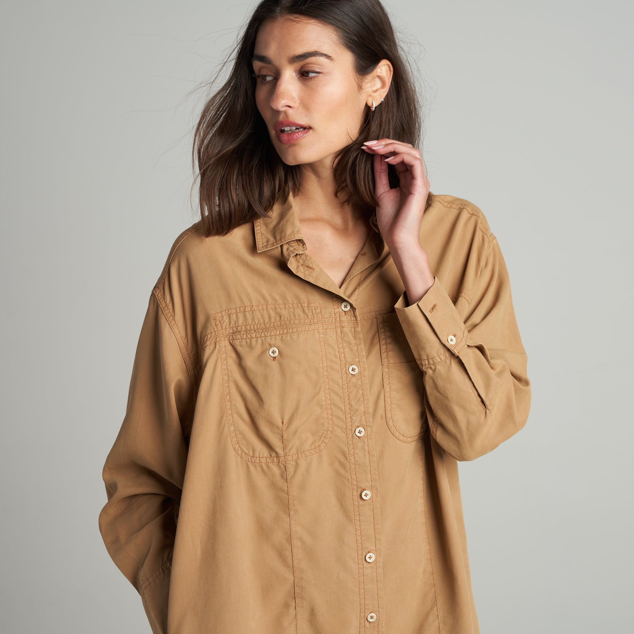Merritt Drape Twill Shirt Dress