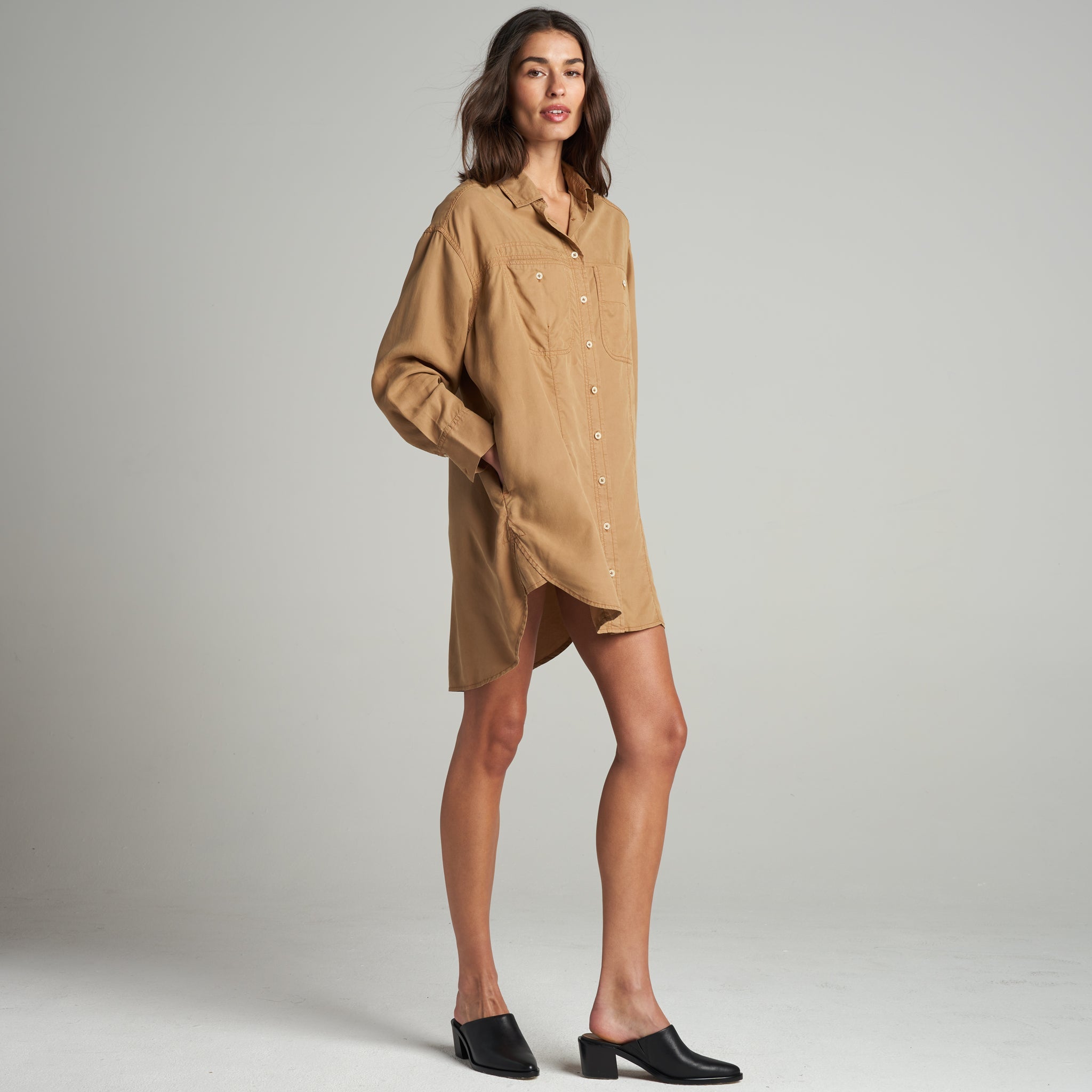 Merritt Drape Twill Shirt Dress