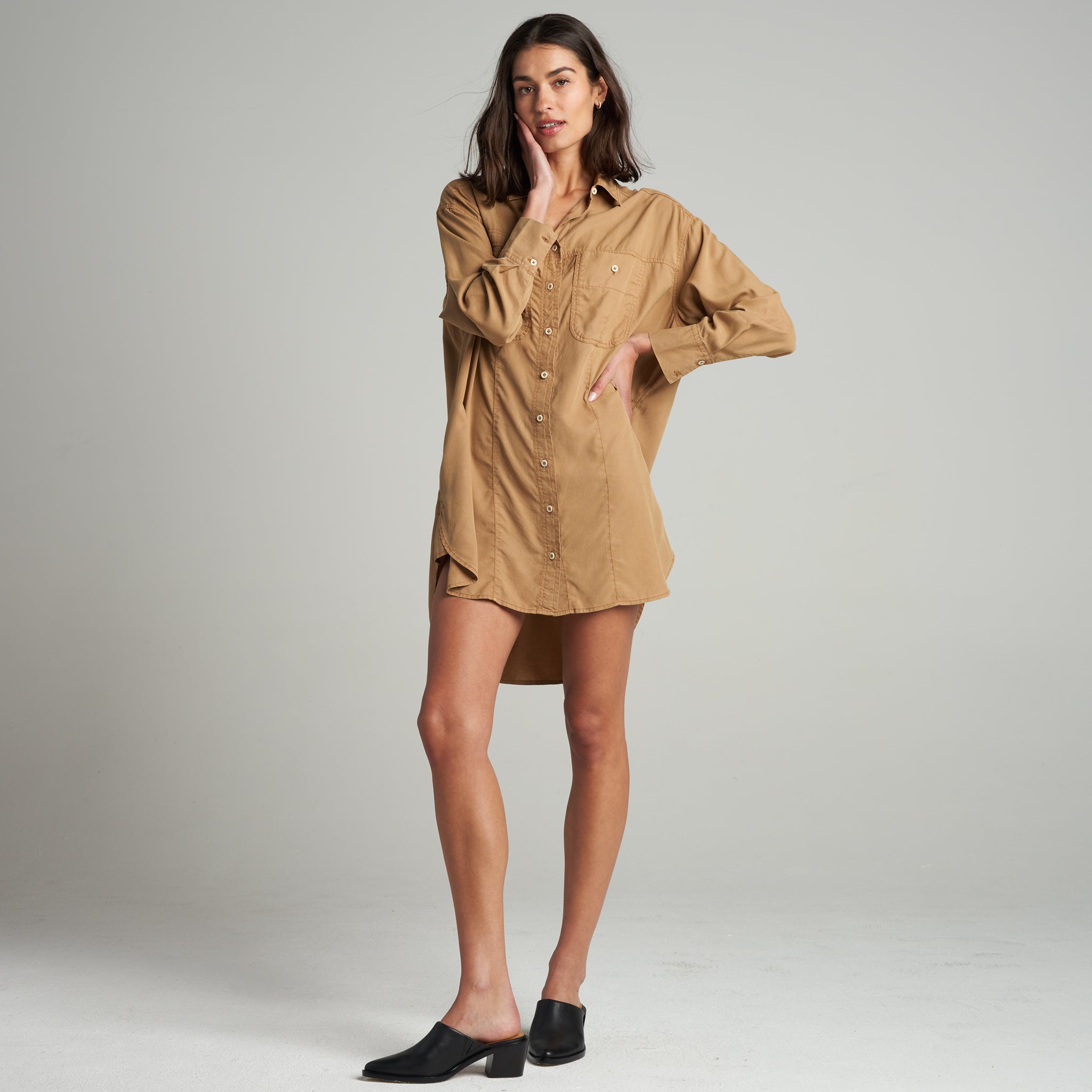 Merritt Drape Twill Shirt Dress