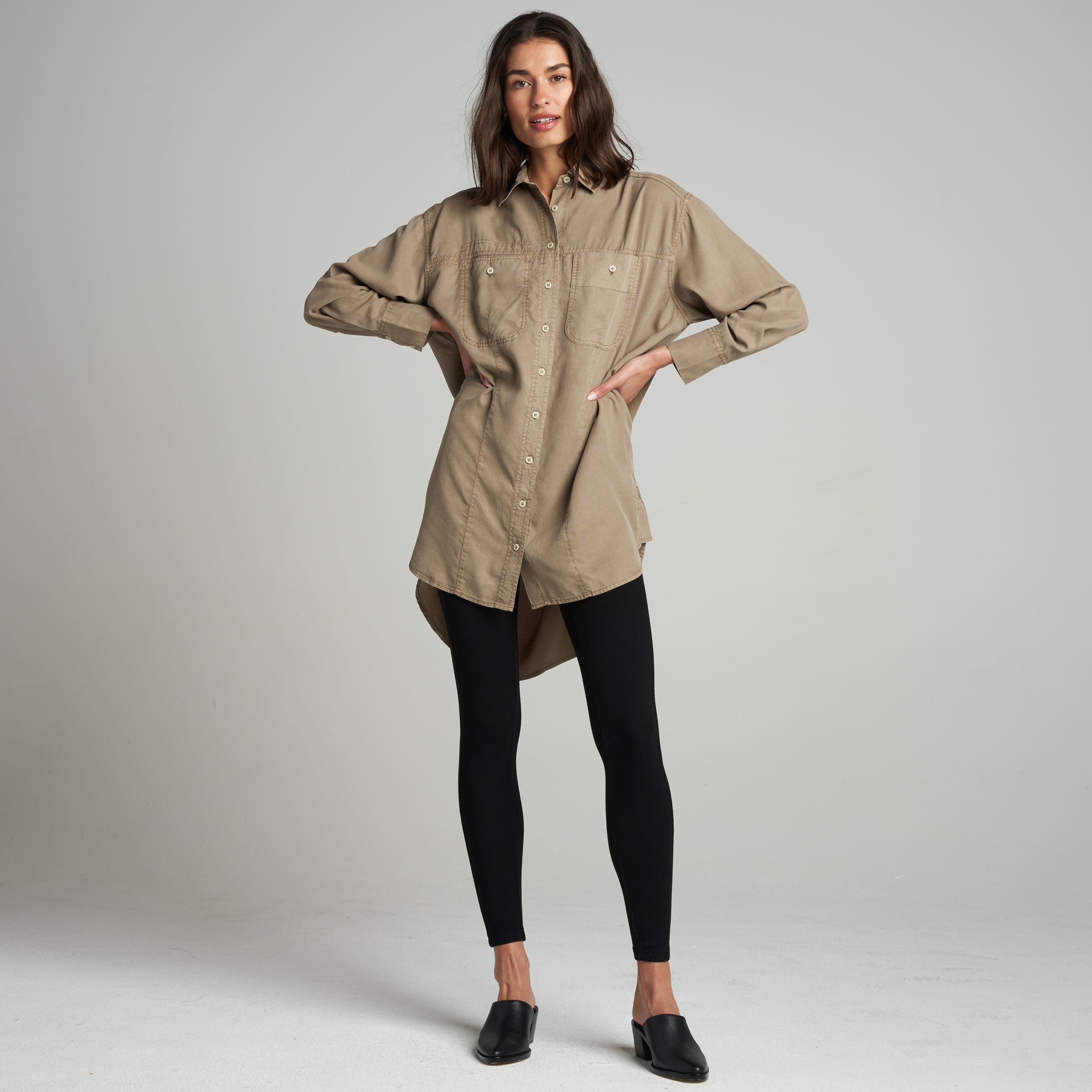 Merritt Drape Twill Shirt Dress