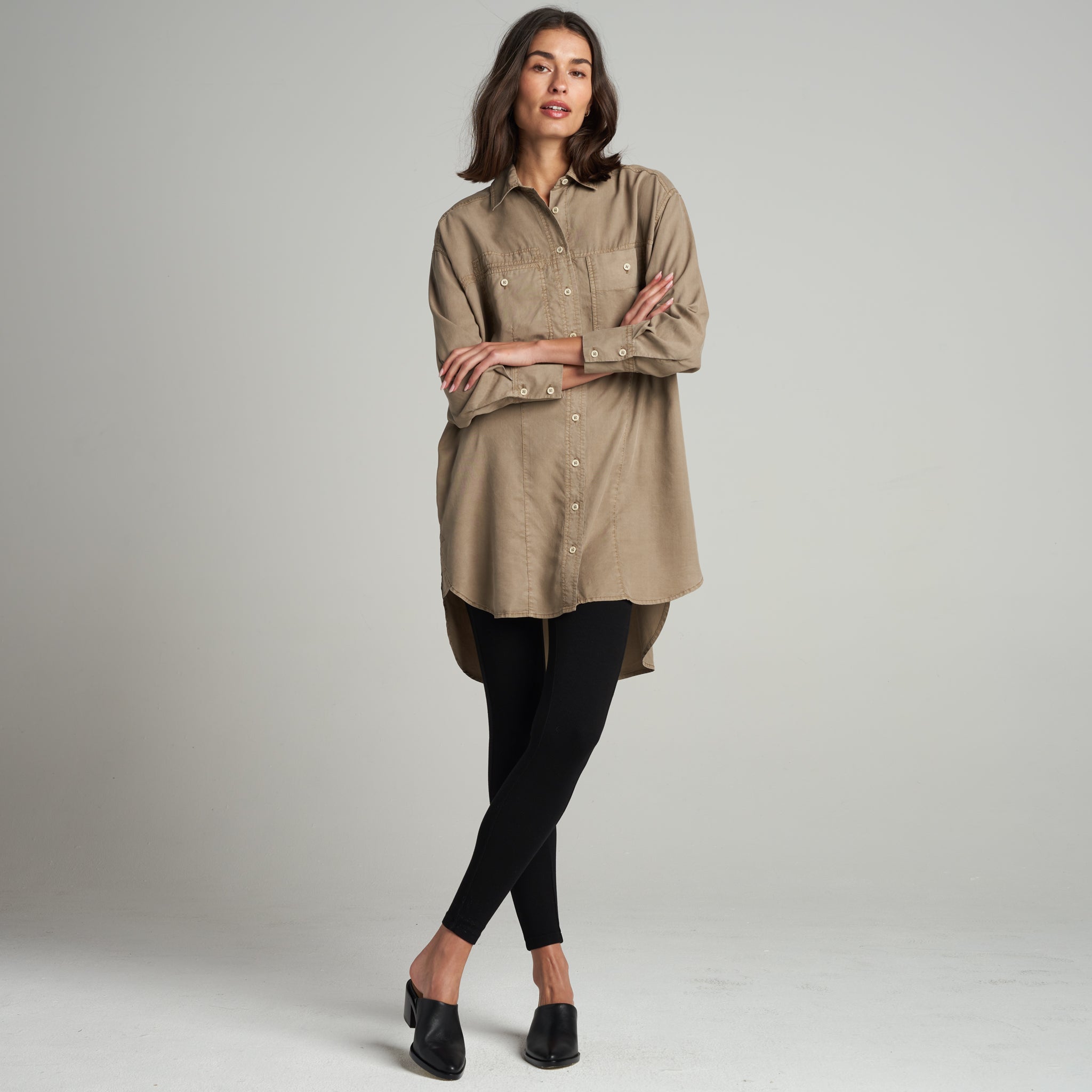 Merritt Drape Twill Shirt Dress