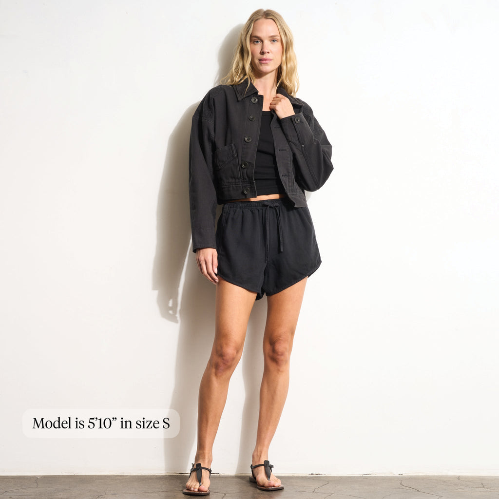 Milo Drape Denim Twill Rec Short