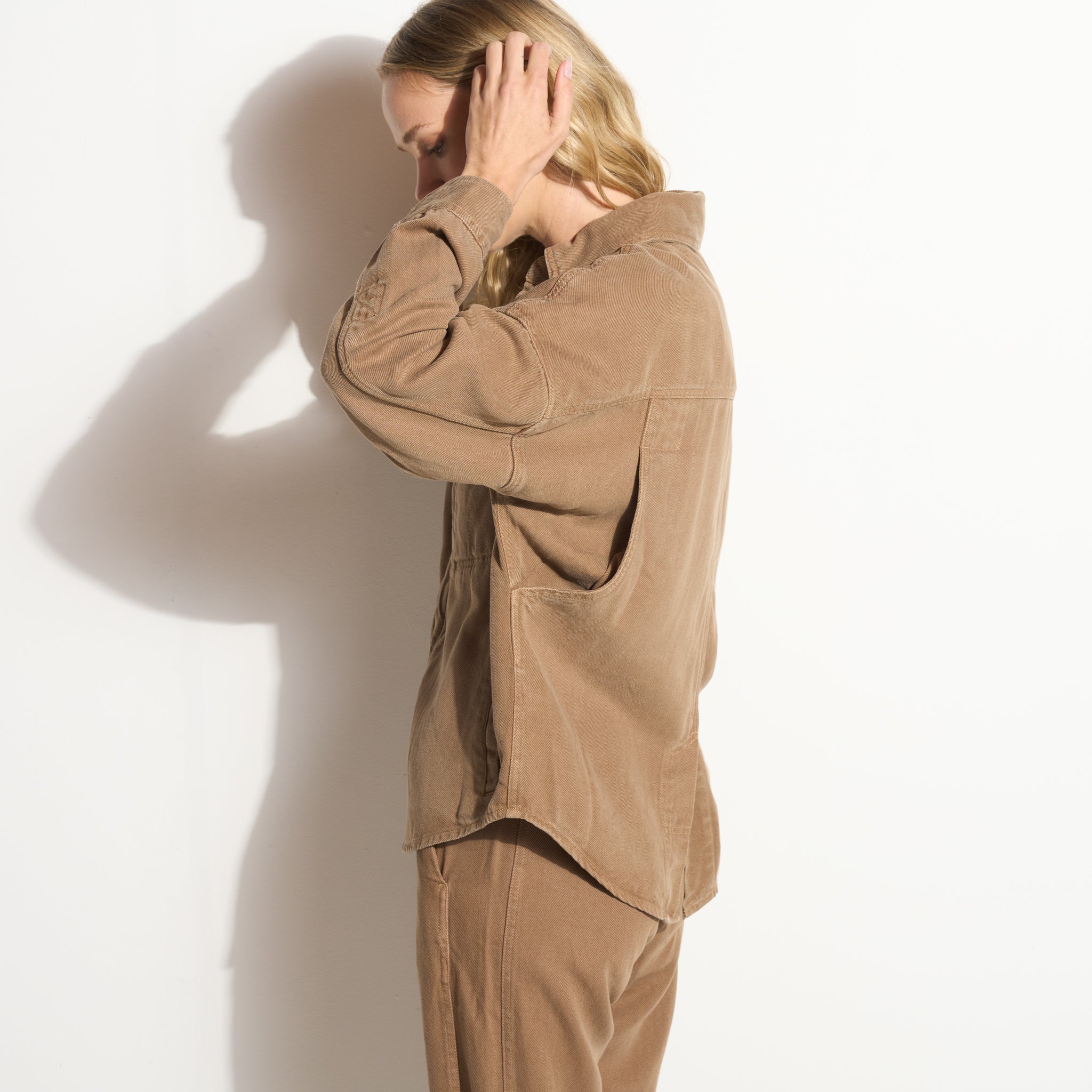 Odette Drape Denim Twill Shirt Jacket