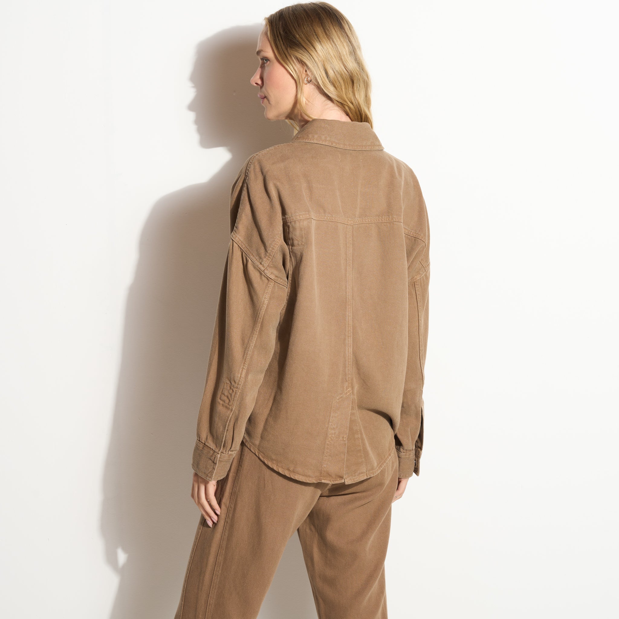 Odette Drape Denim Twill Shirt Jacket