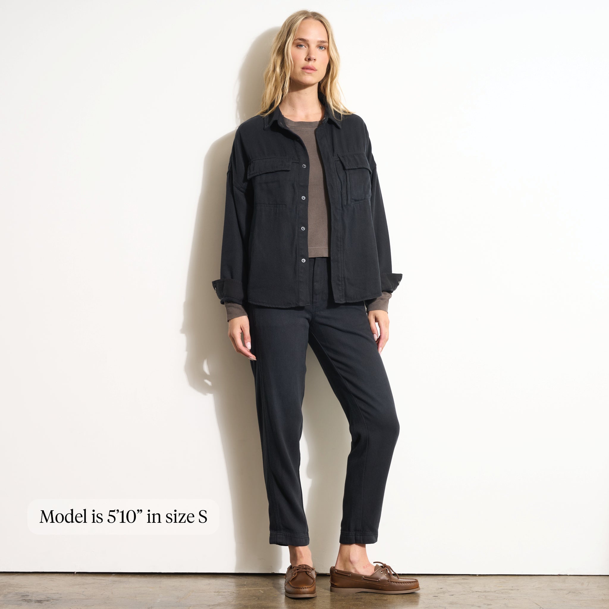 Odette Drape Denim Twill Shirt Jacket