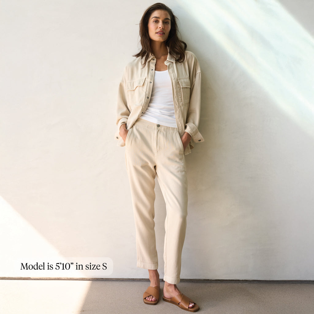 Odette Drape Denim Twill Shirt Jacket