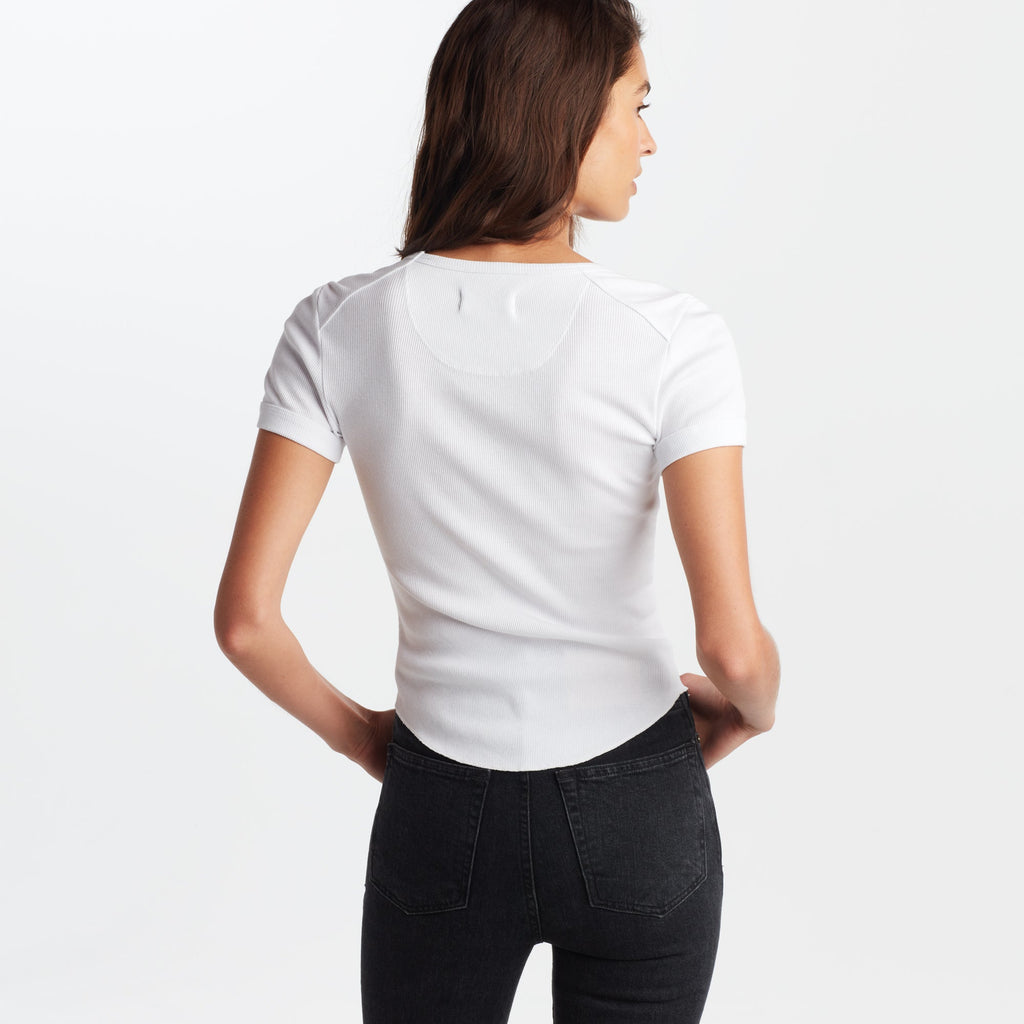 Oslo Scoop Neck Ribbed Tee