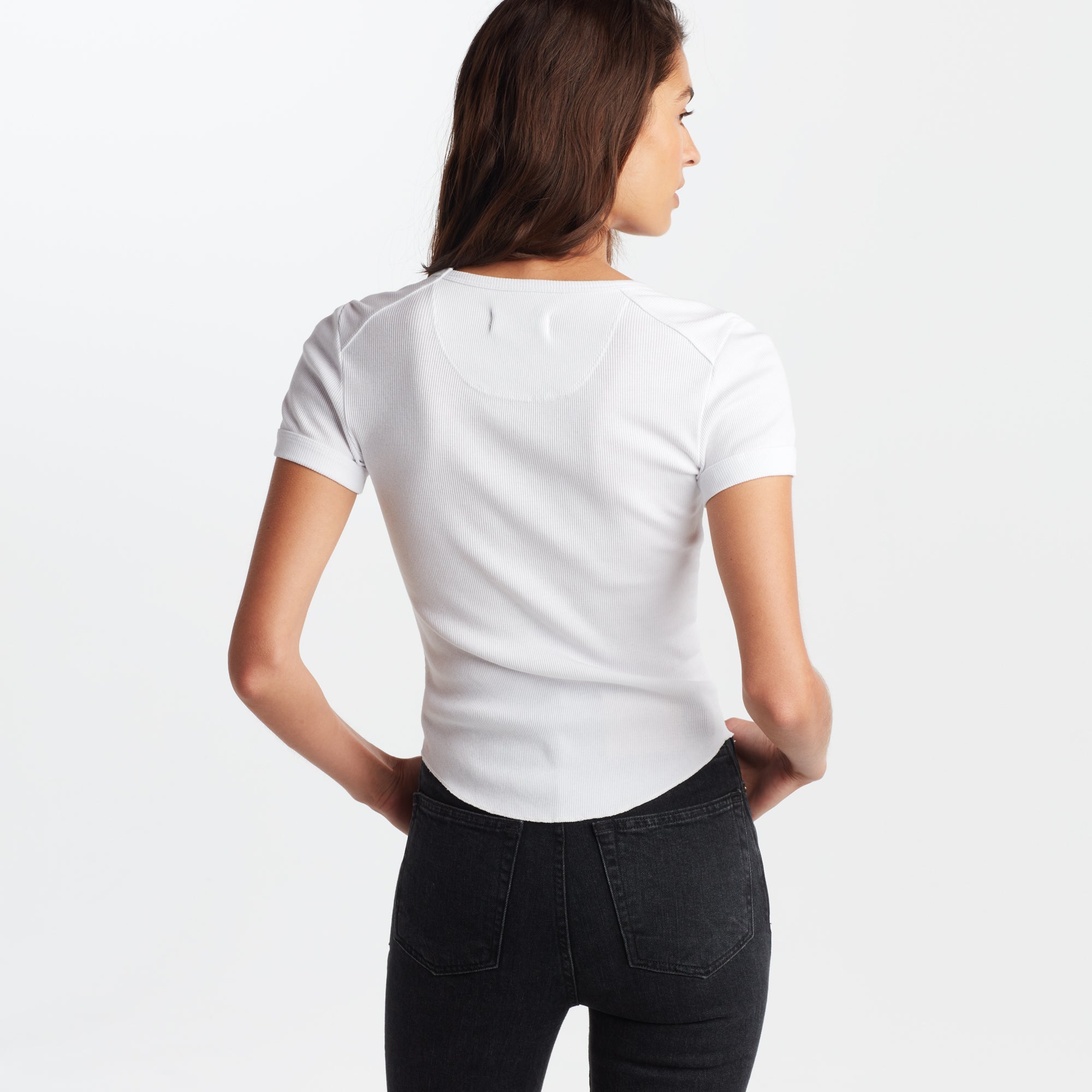 Oslo Scoop Neck Ribbed Tee