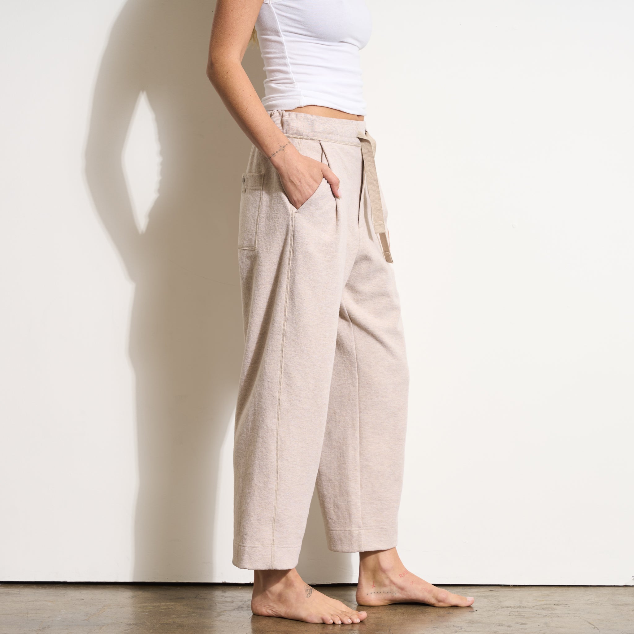 Robbie Relaxed Drawstring Felted Pant