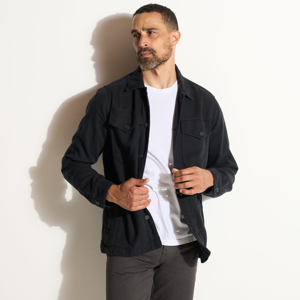 San Angelo Draped Denim Twill Jacket