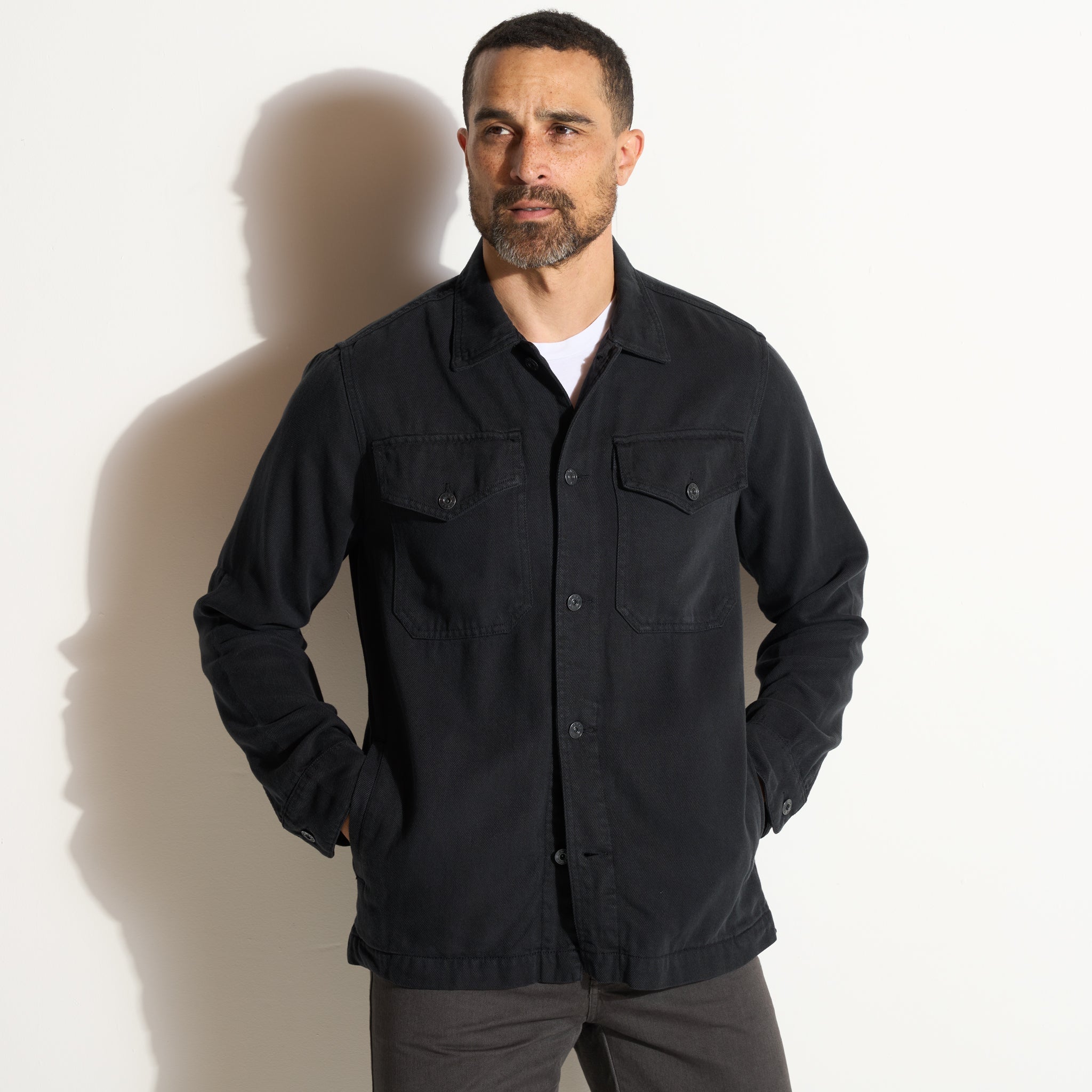San Angelo Draped Denim Twill Jacket