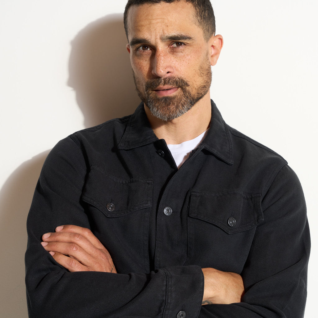 San Angelo Draped Denim Twill Jacket