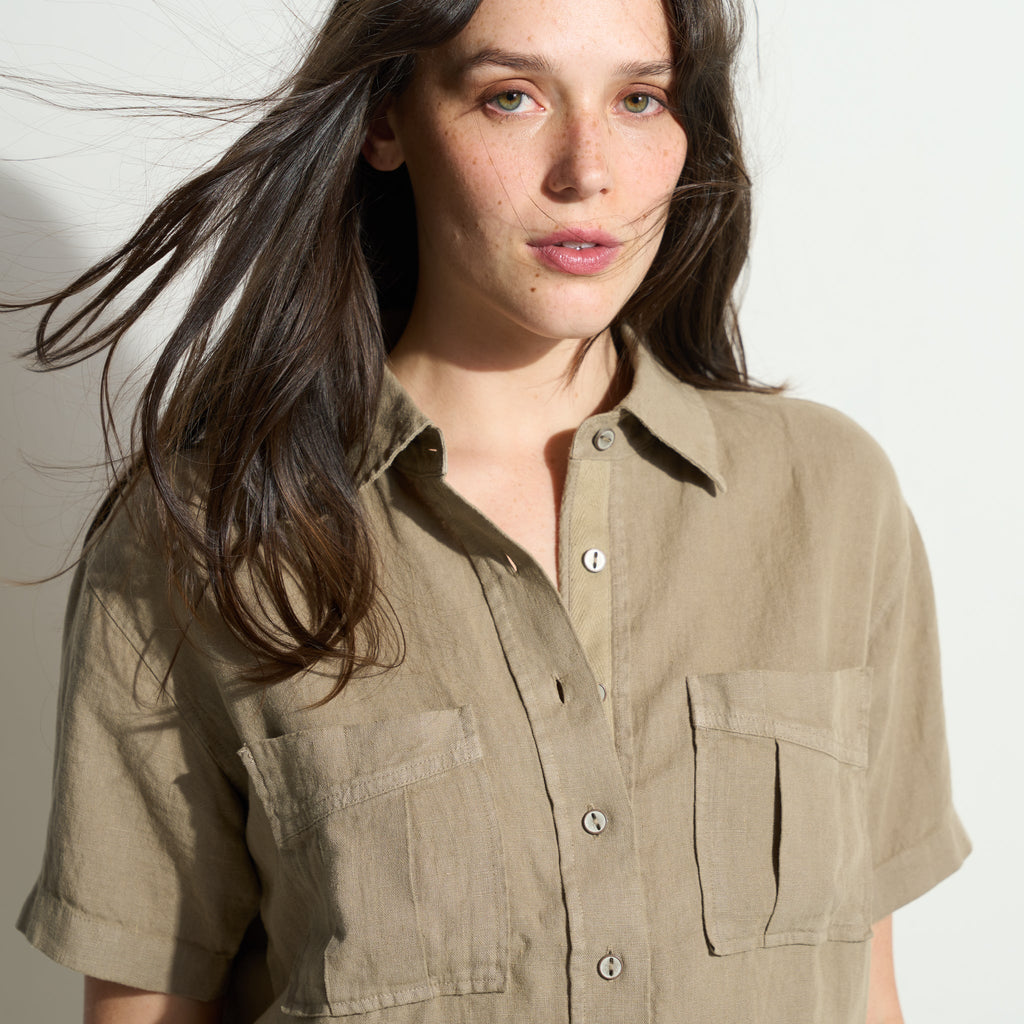 Sloane Short Sleeve Linen Blouse