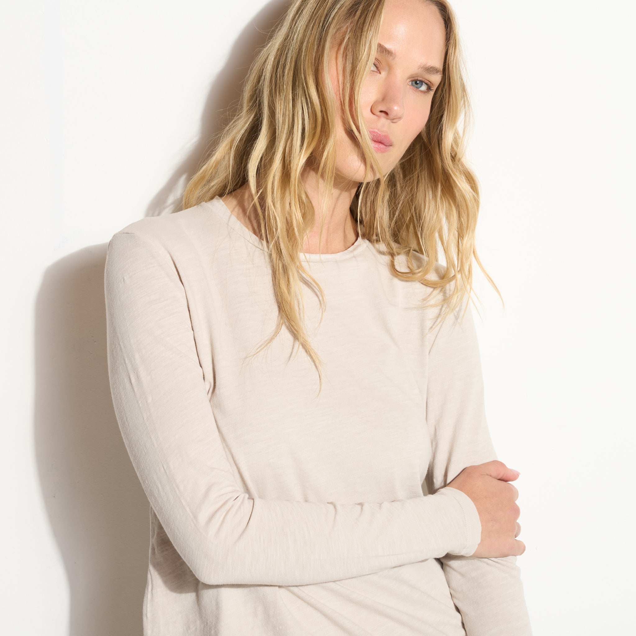 Tyler Long Sleeve Slub Crew Neck Tee