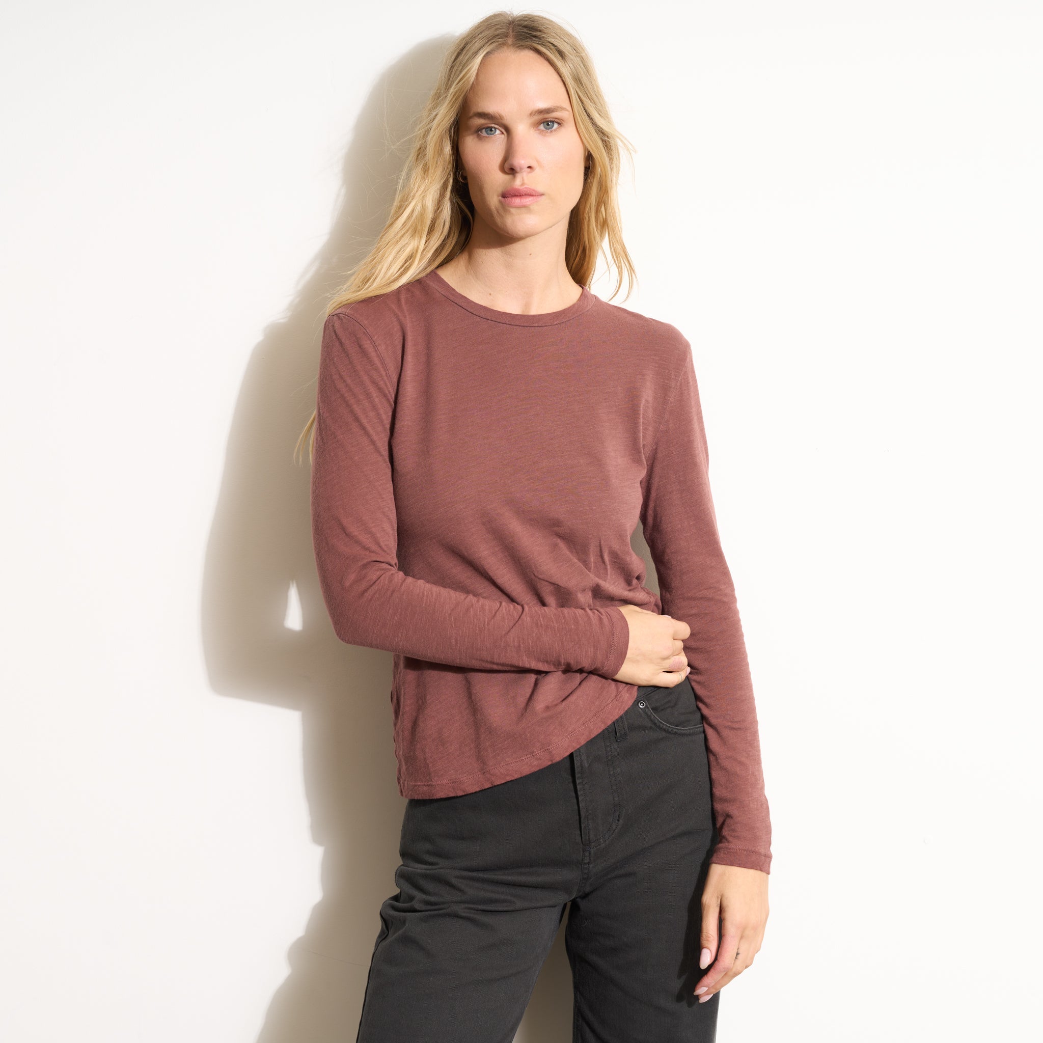 Tyler Long Sleeve Slub Crew Neck Tee