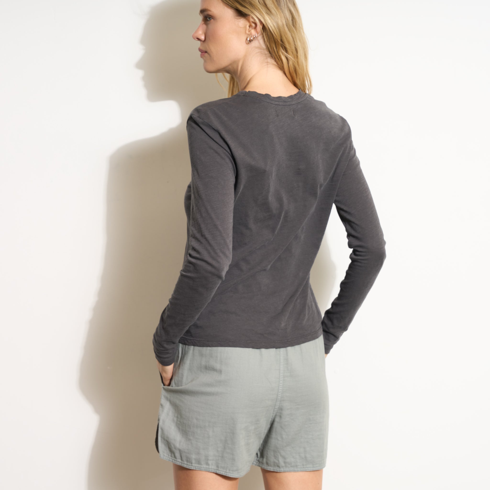 Tyler Long Sleeve Slub Crew Neck Tee