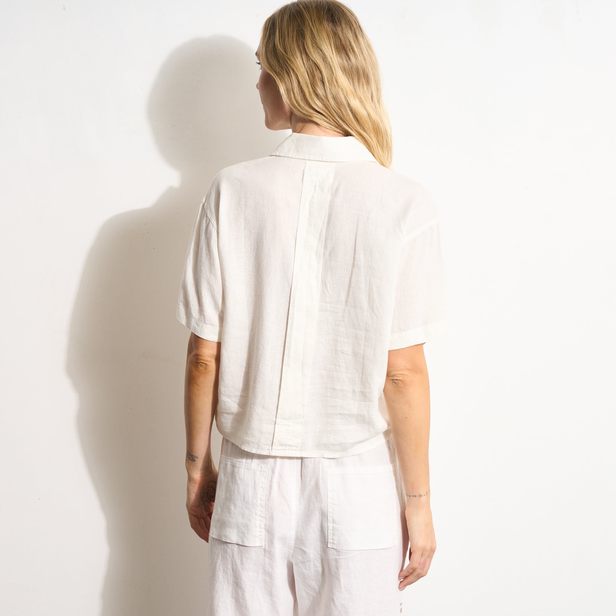 Violet Short Sleeve Linen Shirt