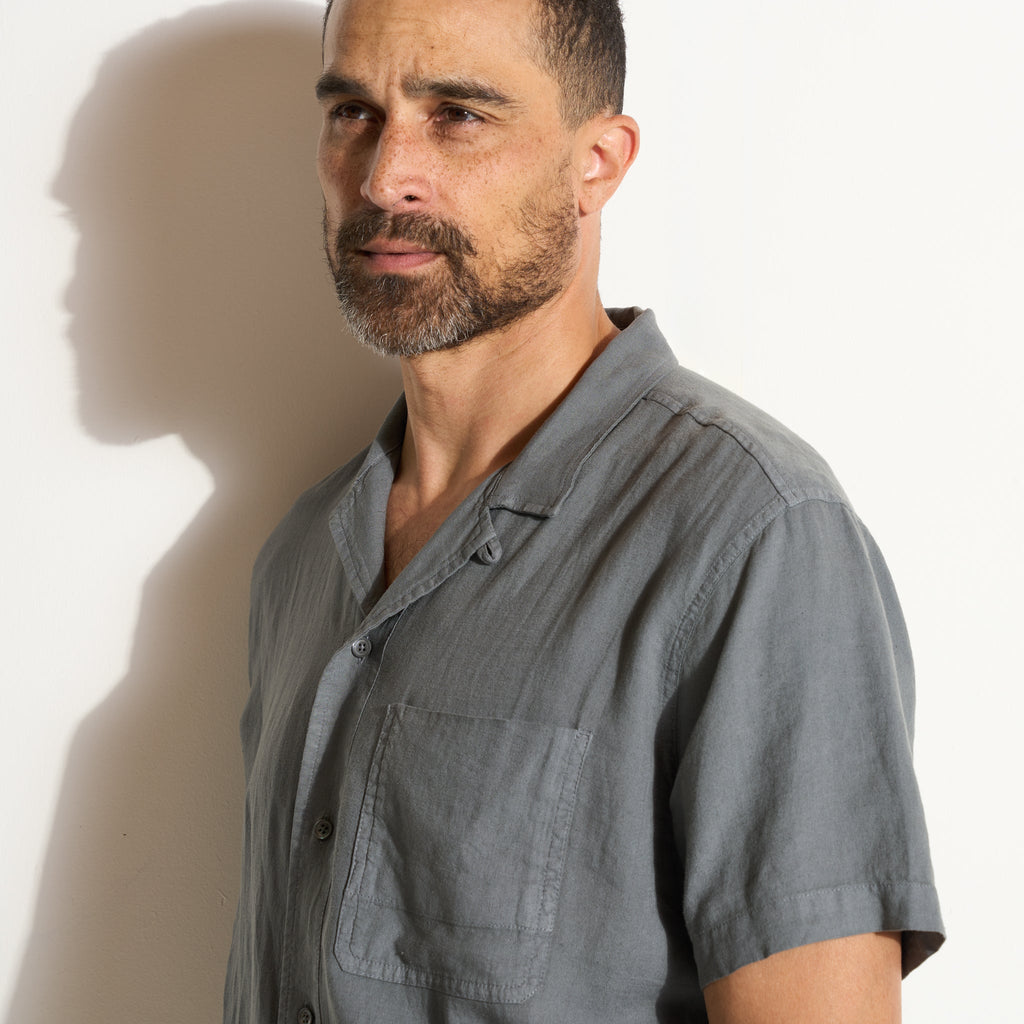 Zion Linen Tabby Weave Camp Shirt