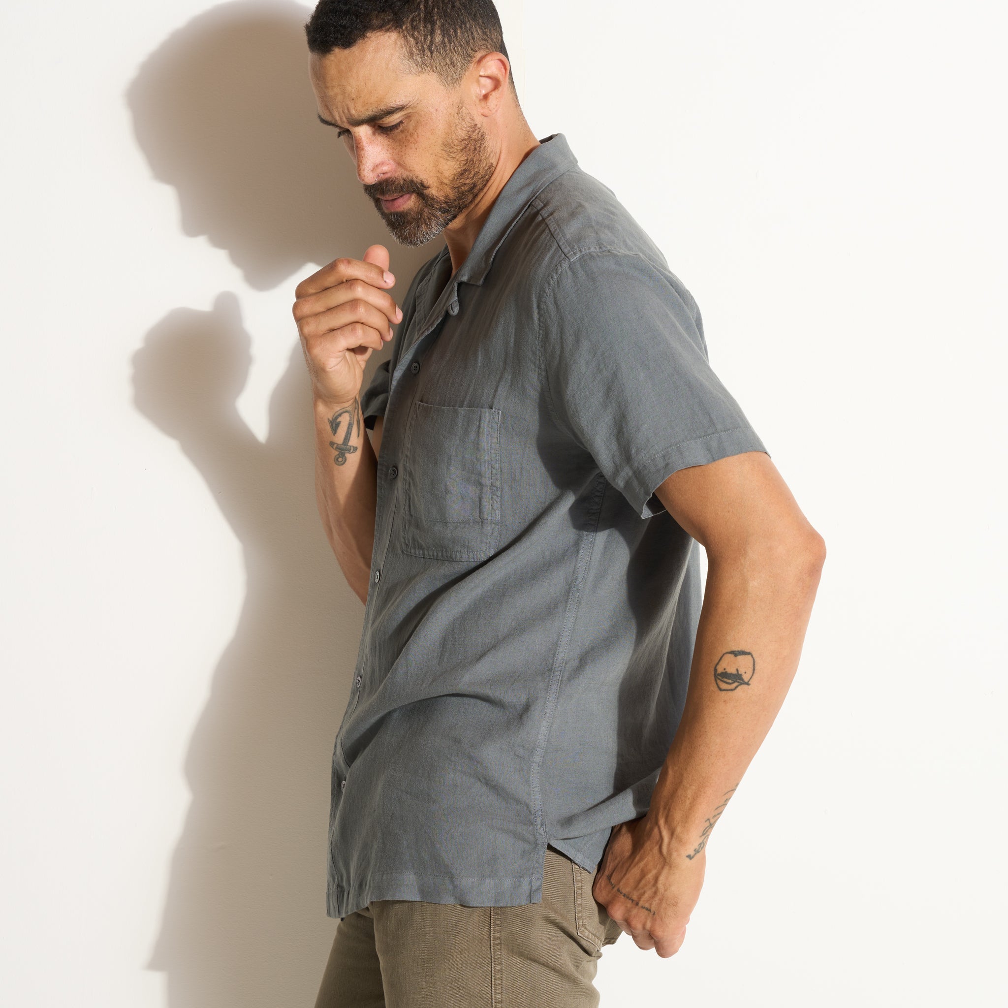 Zion Linen Tabby Weave Camp Shirt