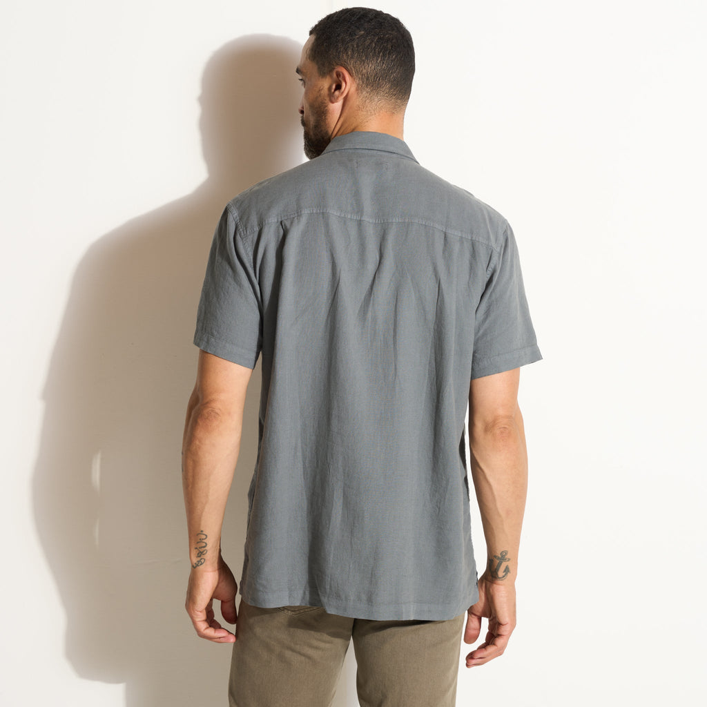 Zion Linen Tabby Weave Camp Shirt