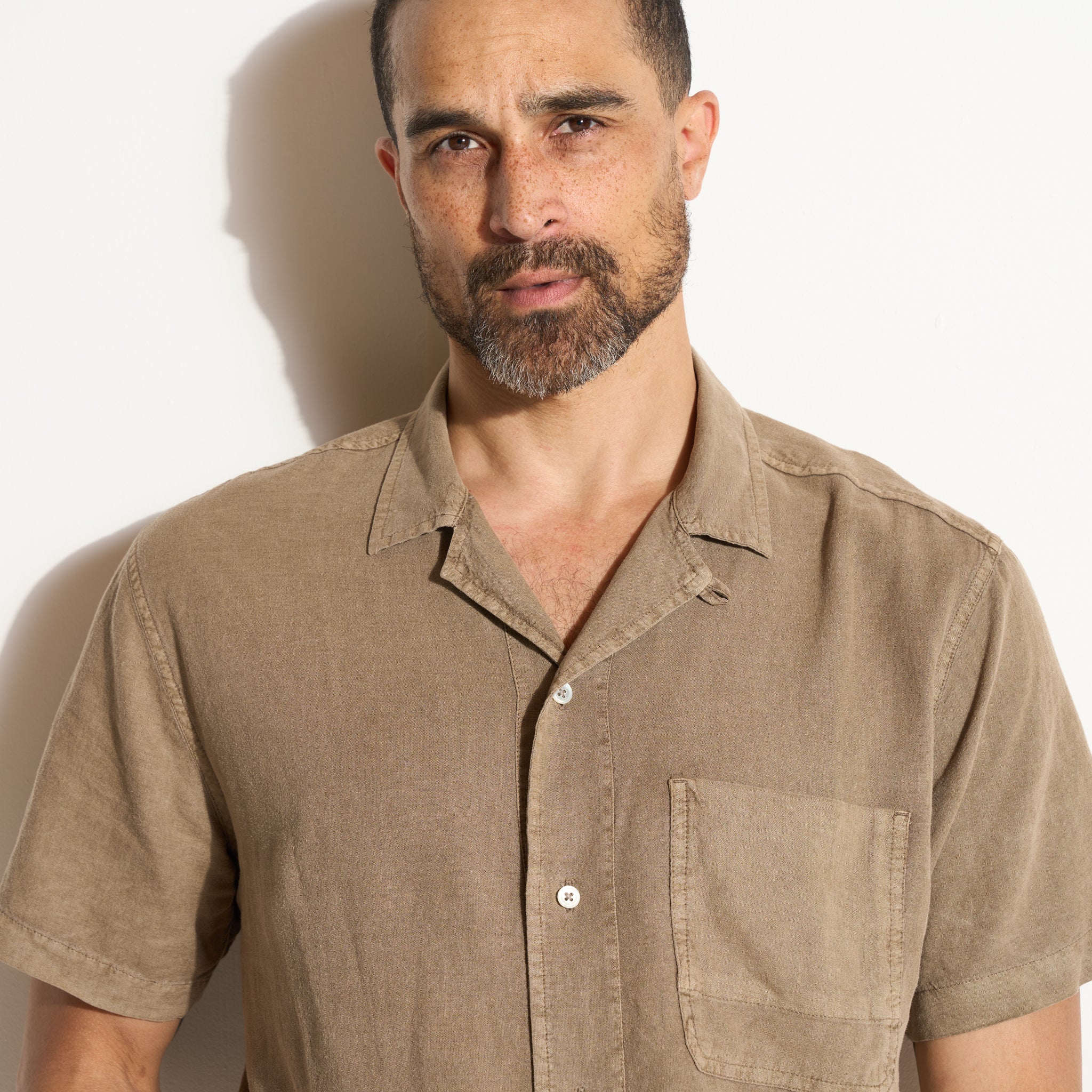 Zion Linen Tabby Weave Camp Shirt