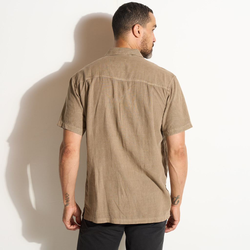 Zion Linen Tabby Weave Camp Shirt