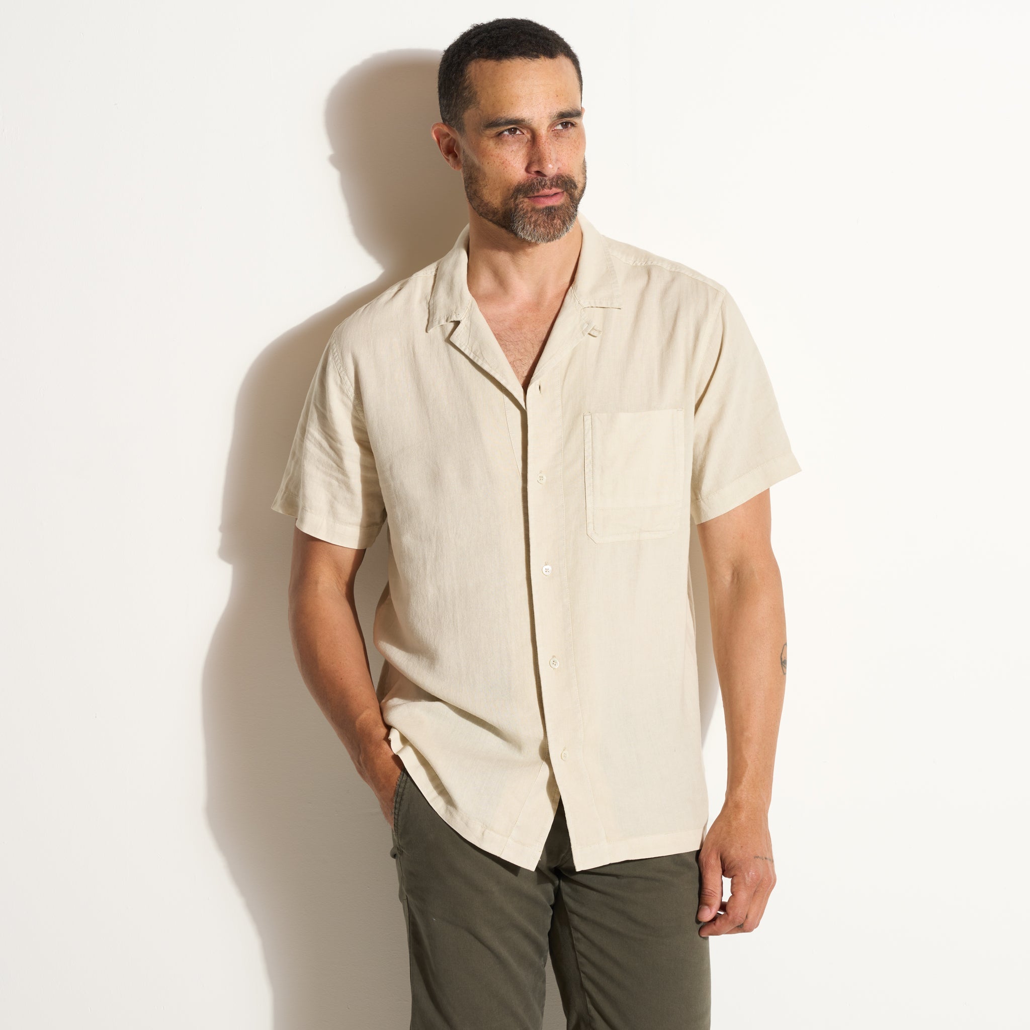 Zion Linen Tabby Weave Camp Shirt