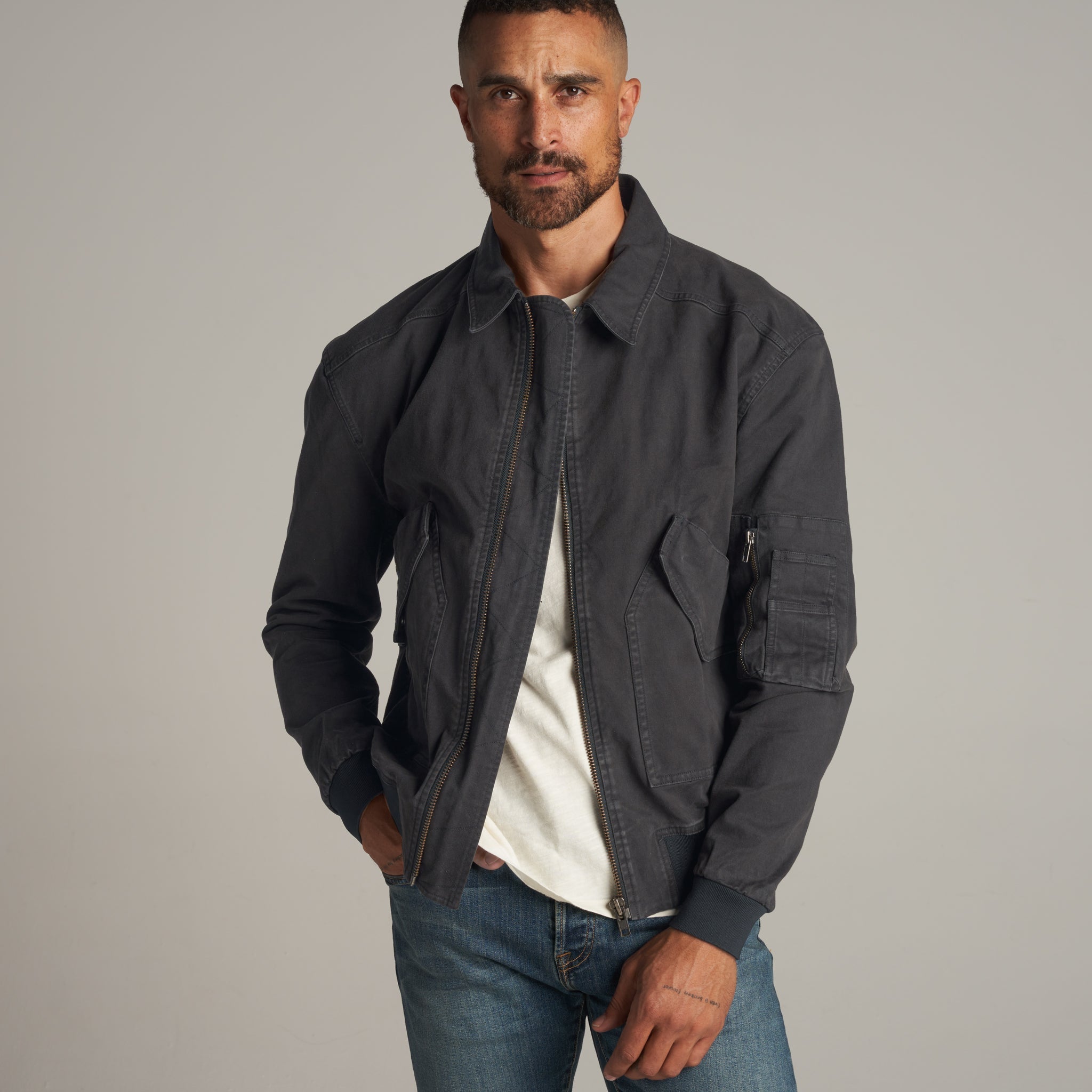 Dillon Mid-Century Twill Bomber Jacket