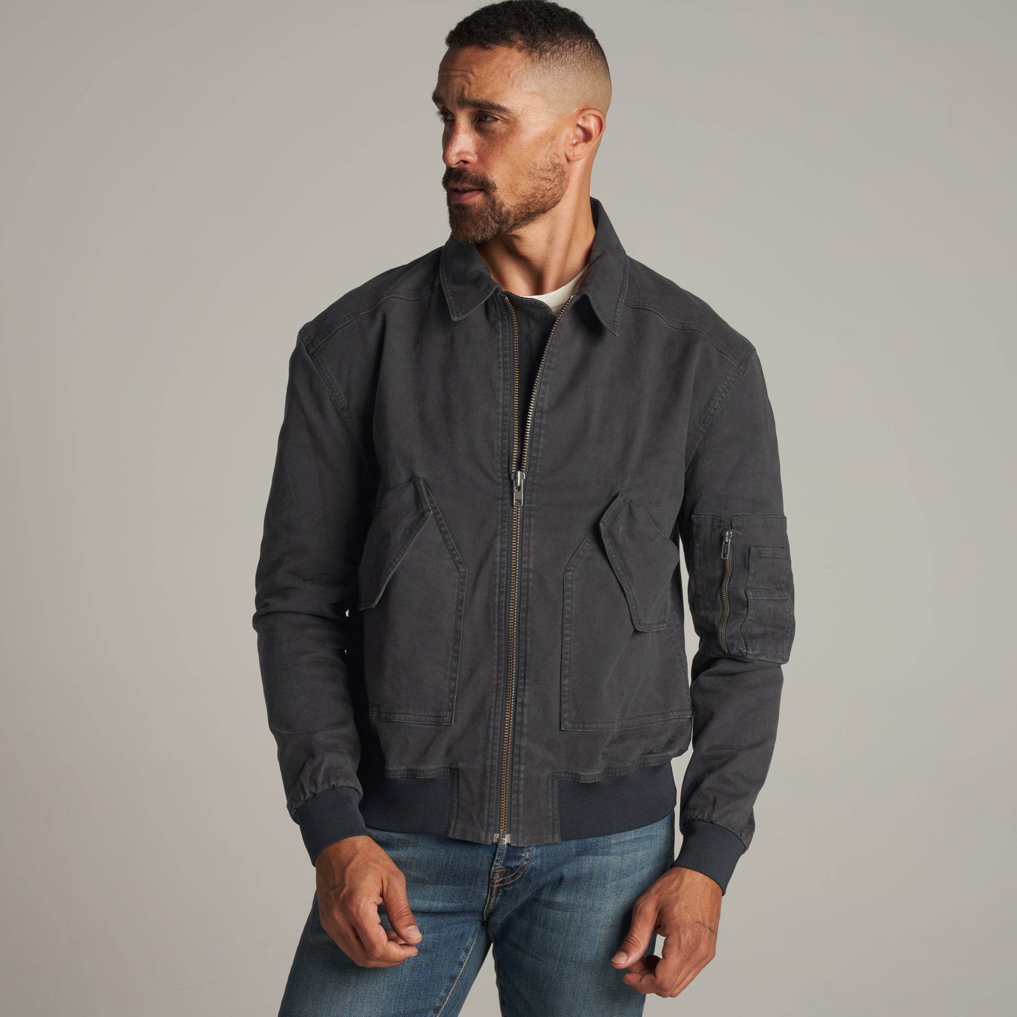 Dillon Mid-Century Twill Bomber Jacket