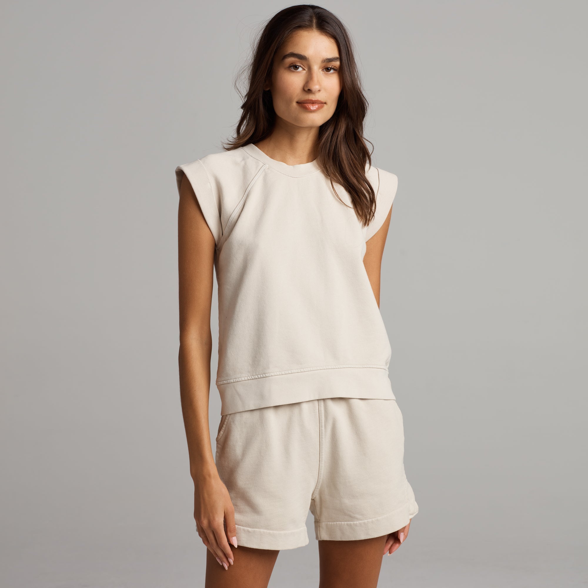 Estelle Cap-Sleeve Raglan Terry Sweatshirt