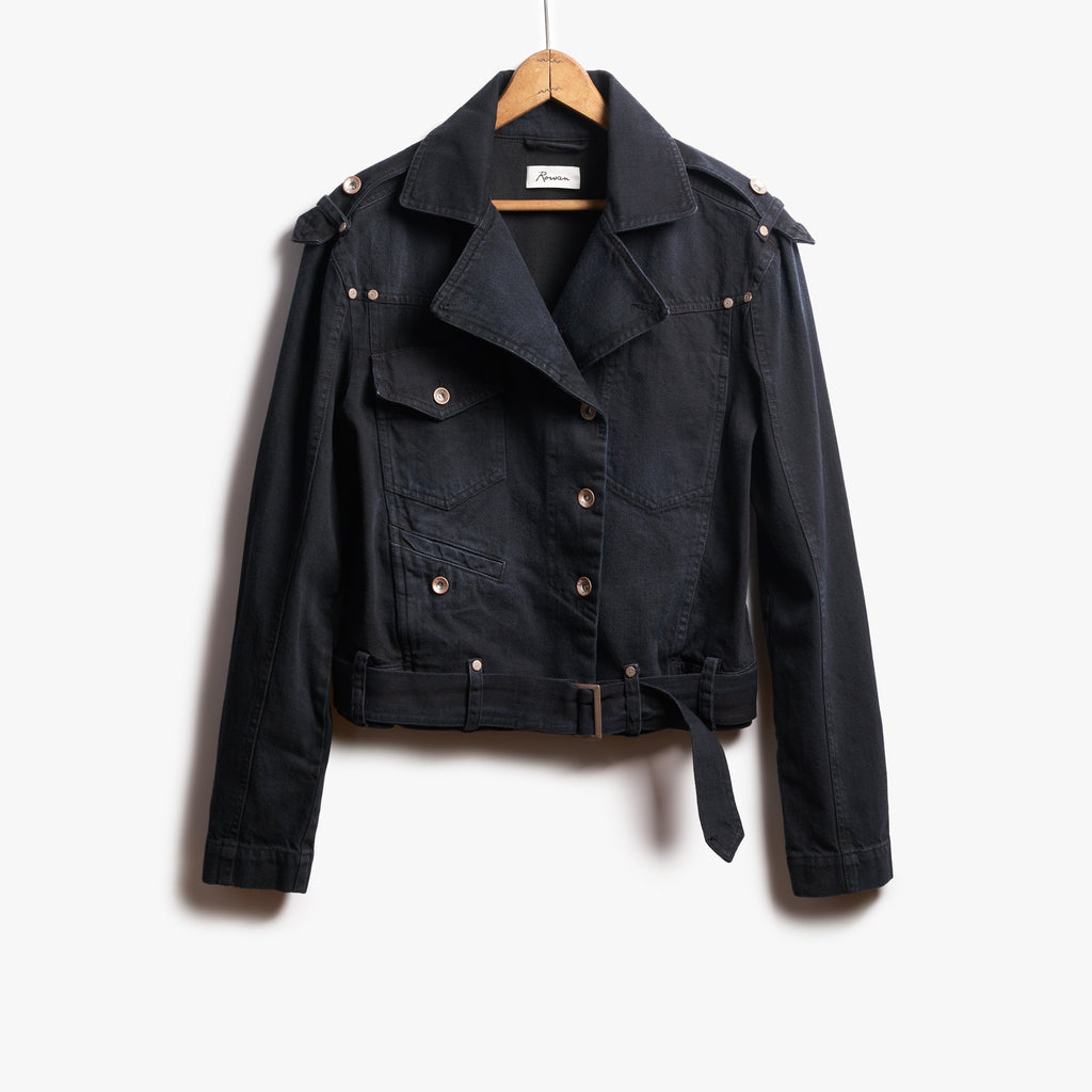 Jamie Cropped Denim Moto