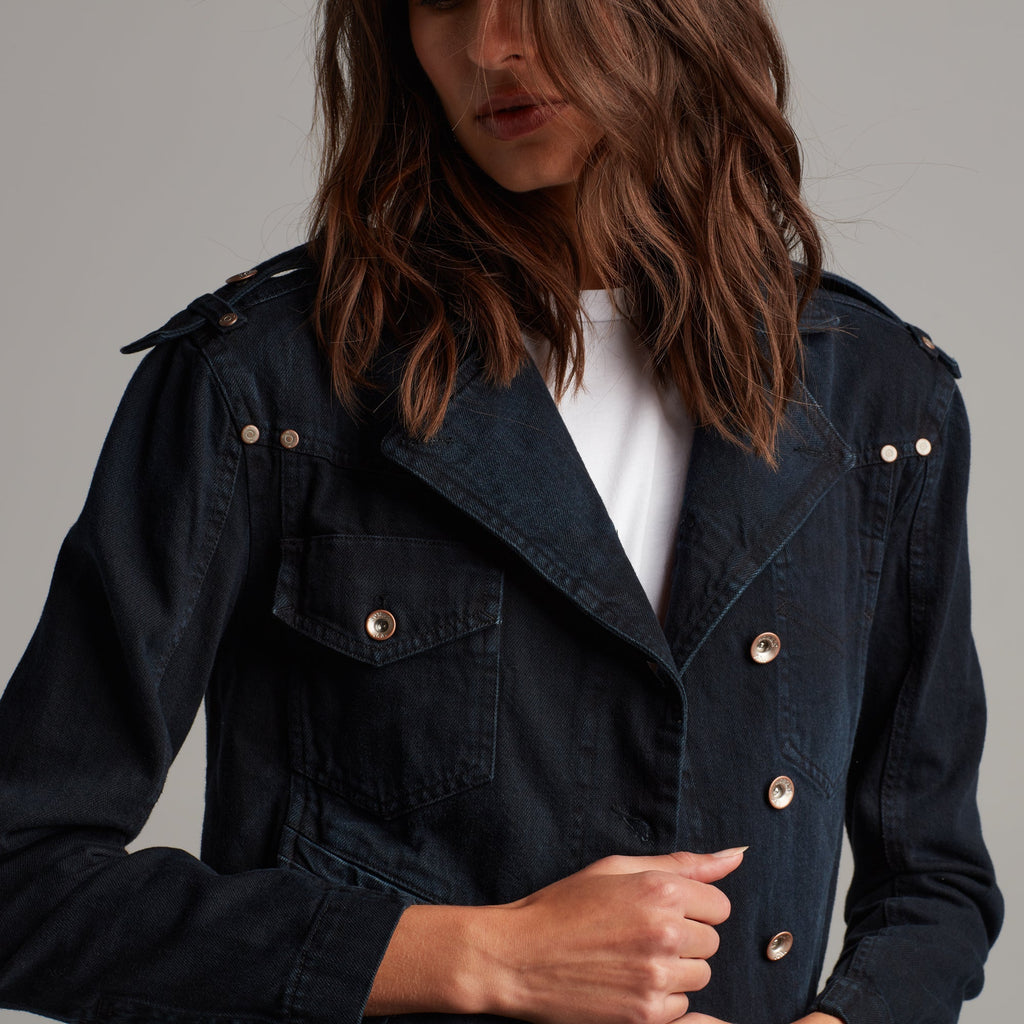 Jamie Cropped Denim Moto
