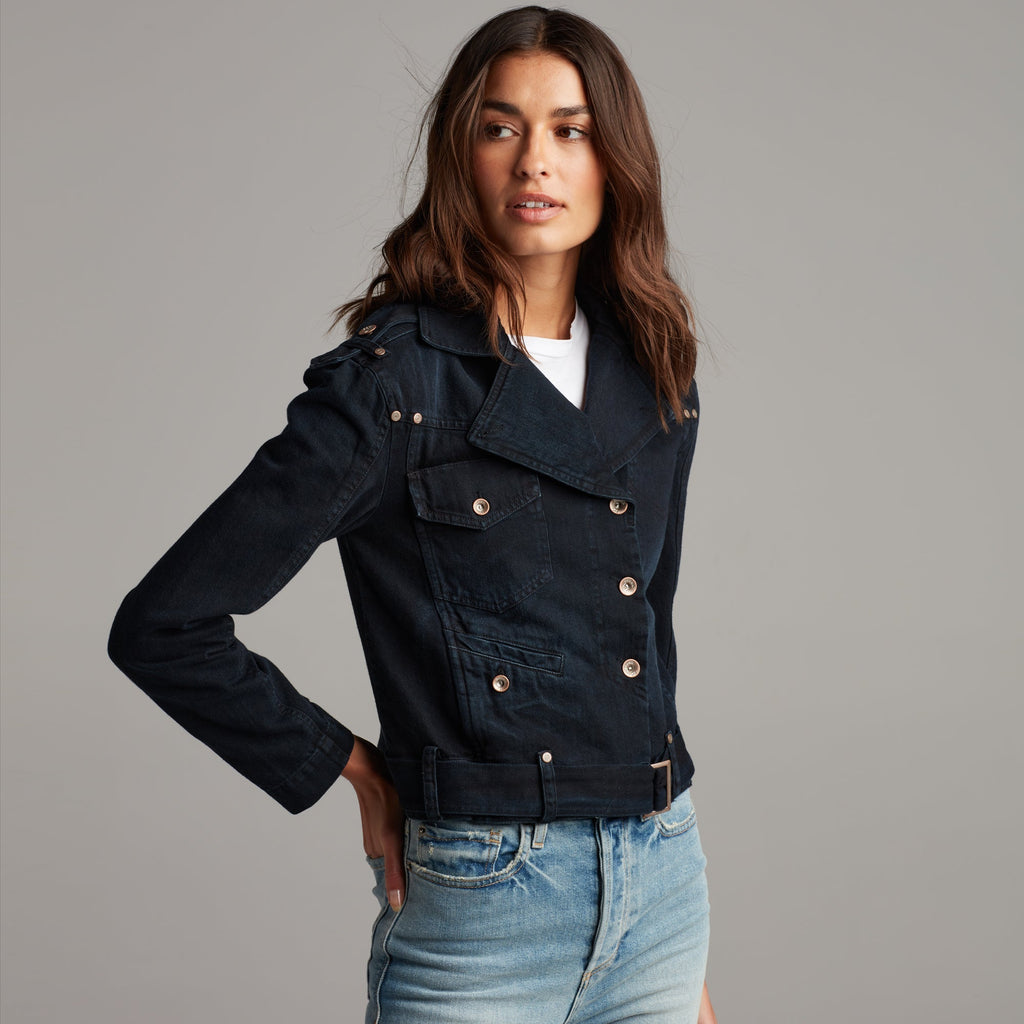 Jamie Cropped Denim Moto