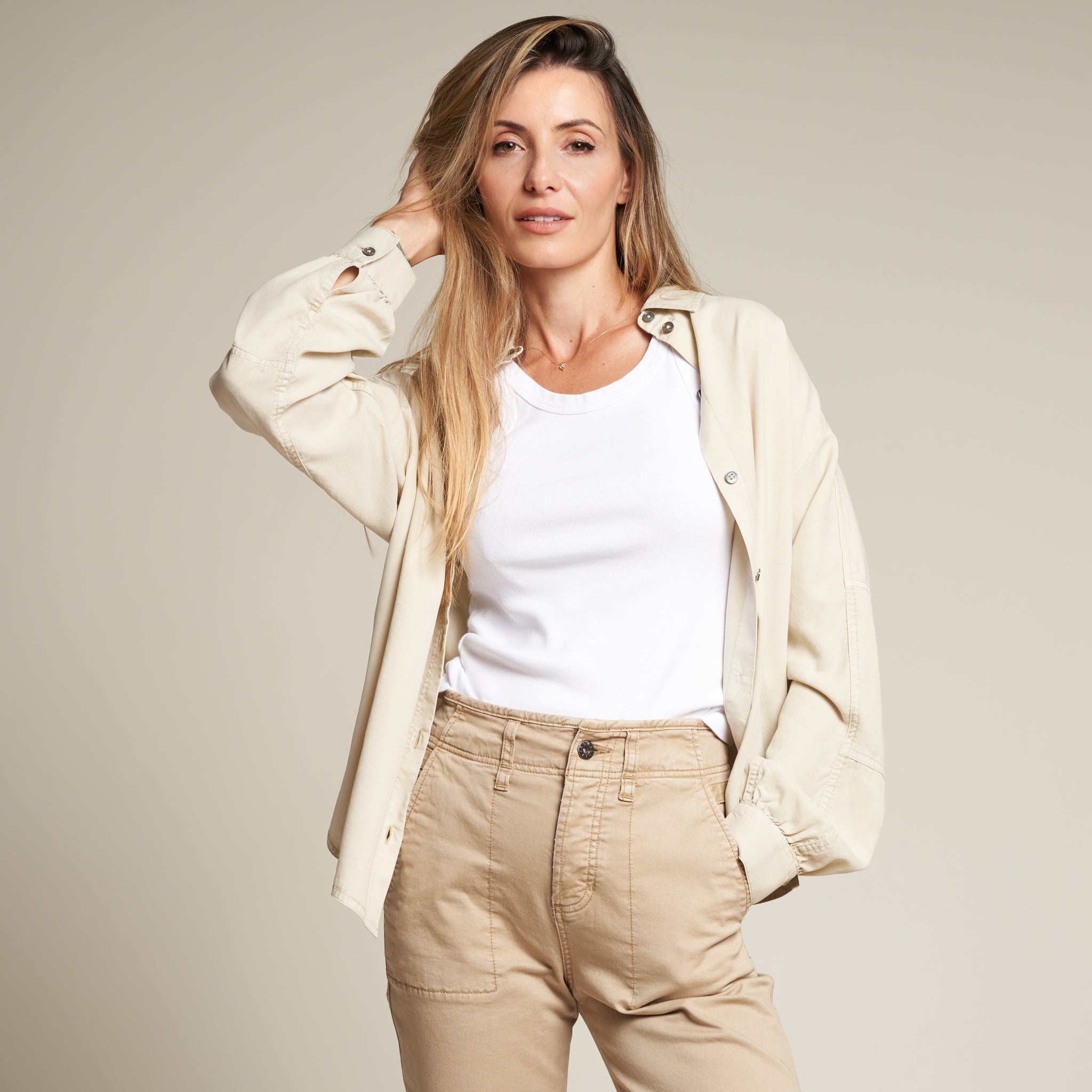 Joan Drape Twill Top