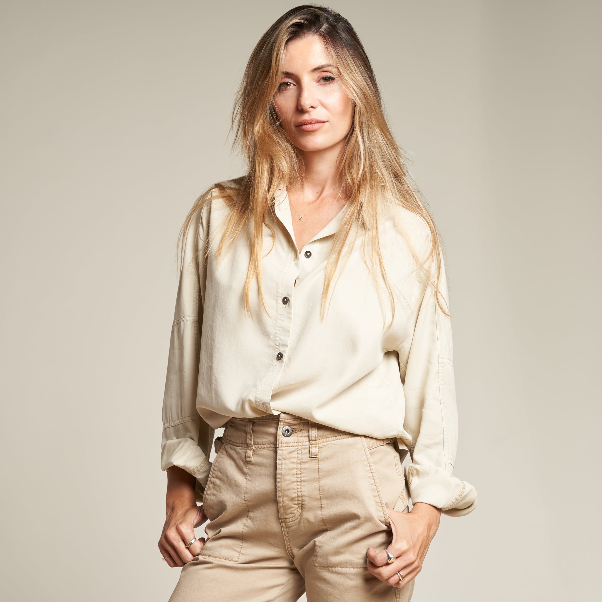 Joan Drape Twill Top