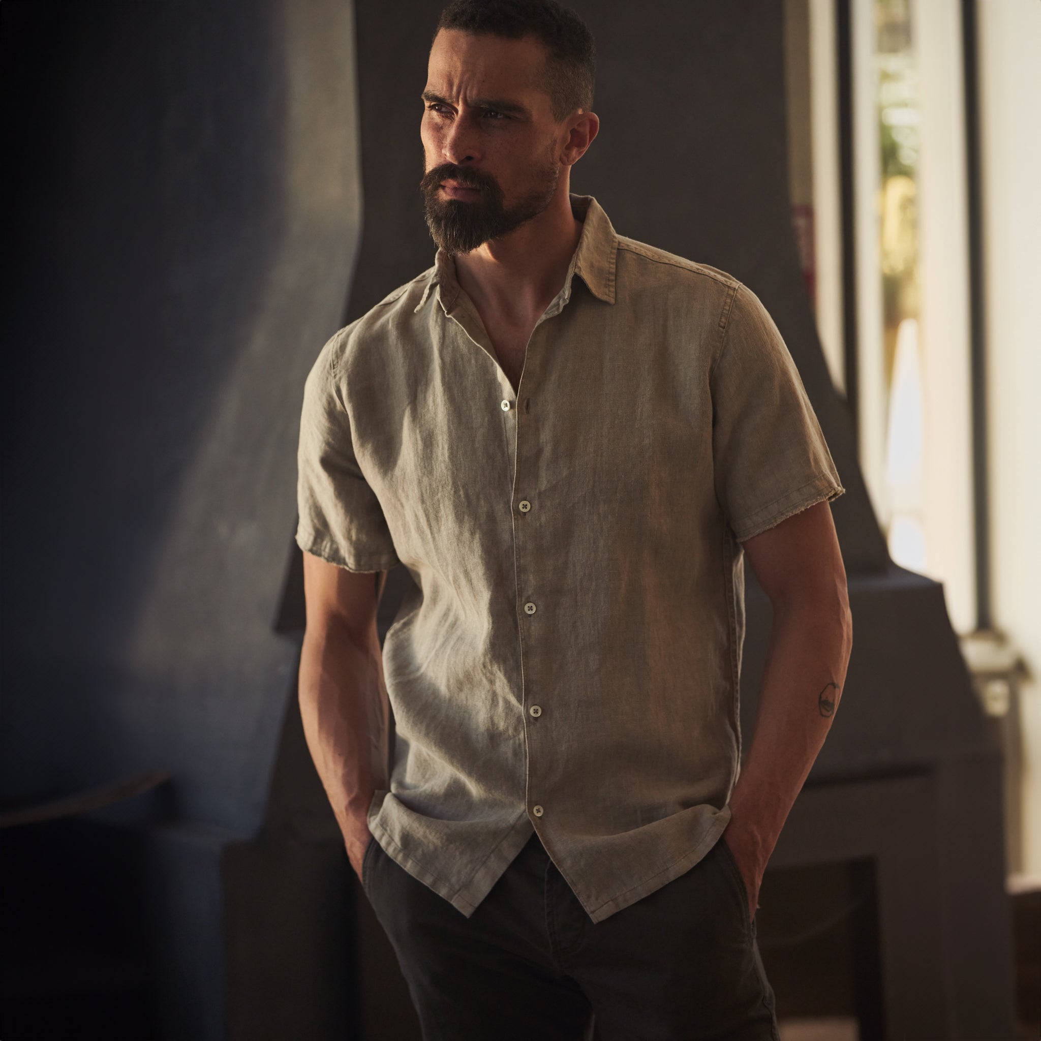 Lyons Short Sleeve Linen Shirt