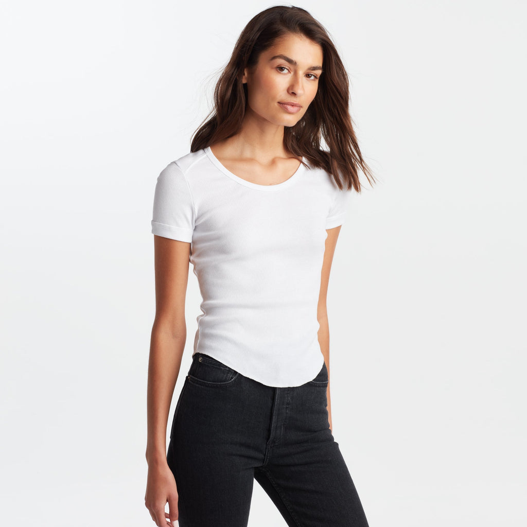 Oslo Scoop Neck Ribbed Tee