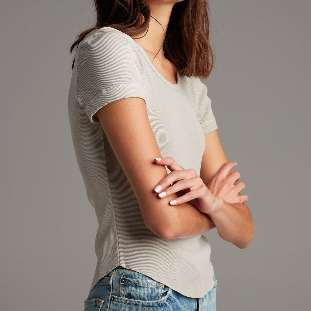 Oslo Scoop Neck Ribbed Tee